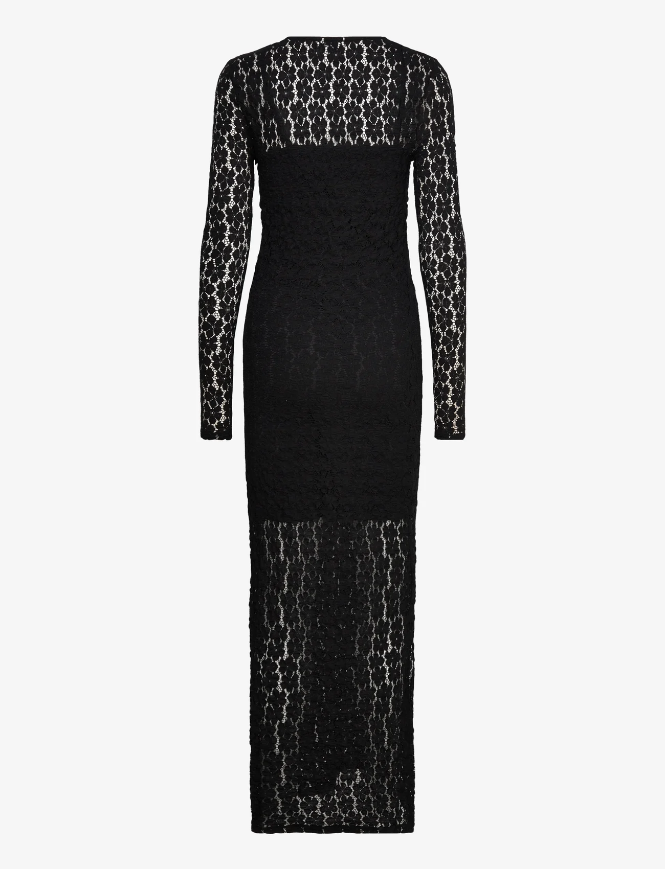 Vero Moda - VMIVANIA LS O-NECK ANKLE LACE DRESS VMA - sukienki koronkowe - black - 1