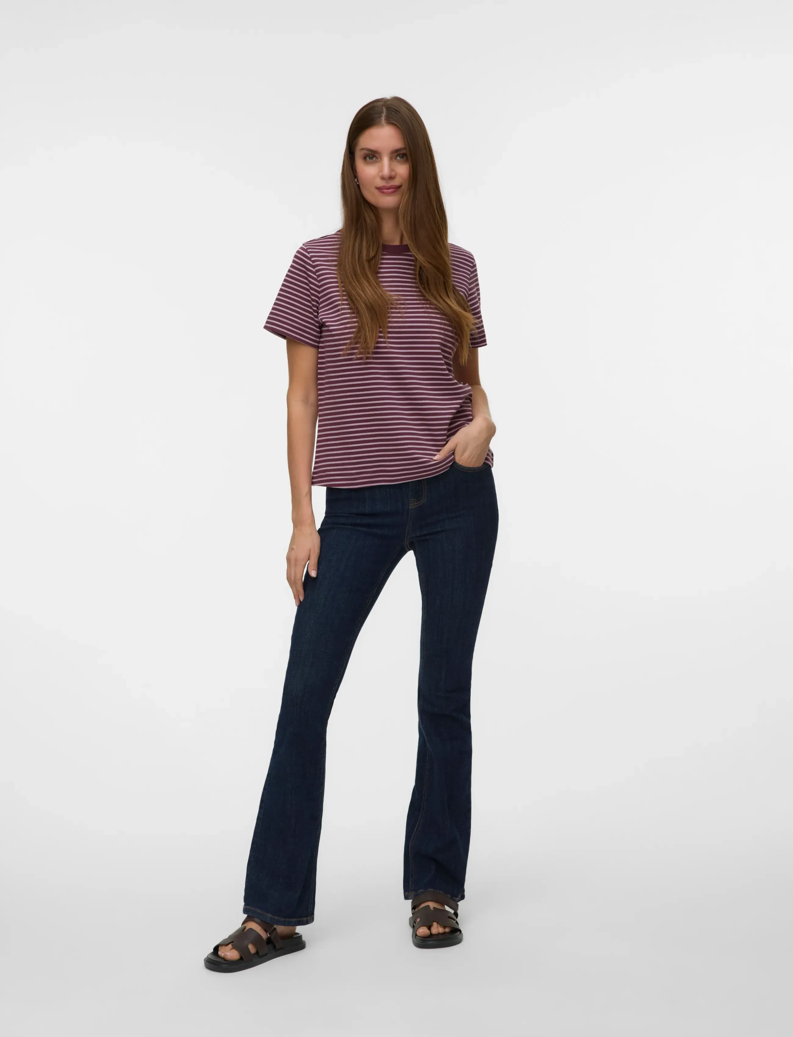 Vero Moda - AWJADA NAIMA SS O-NECK T-SHIRT NOOS - marškinėliai - catawba grape - 0