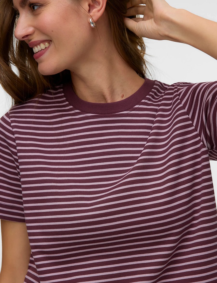 Vero Moda - AWJADA NAIMA SS O-NECK T-SHIRT NOOS - marškinėliai - catawba grape - 4