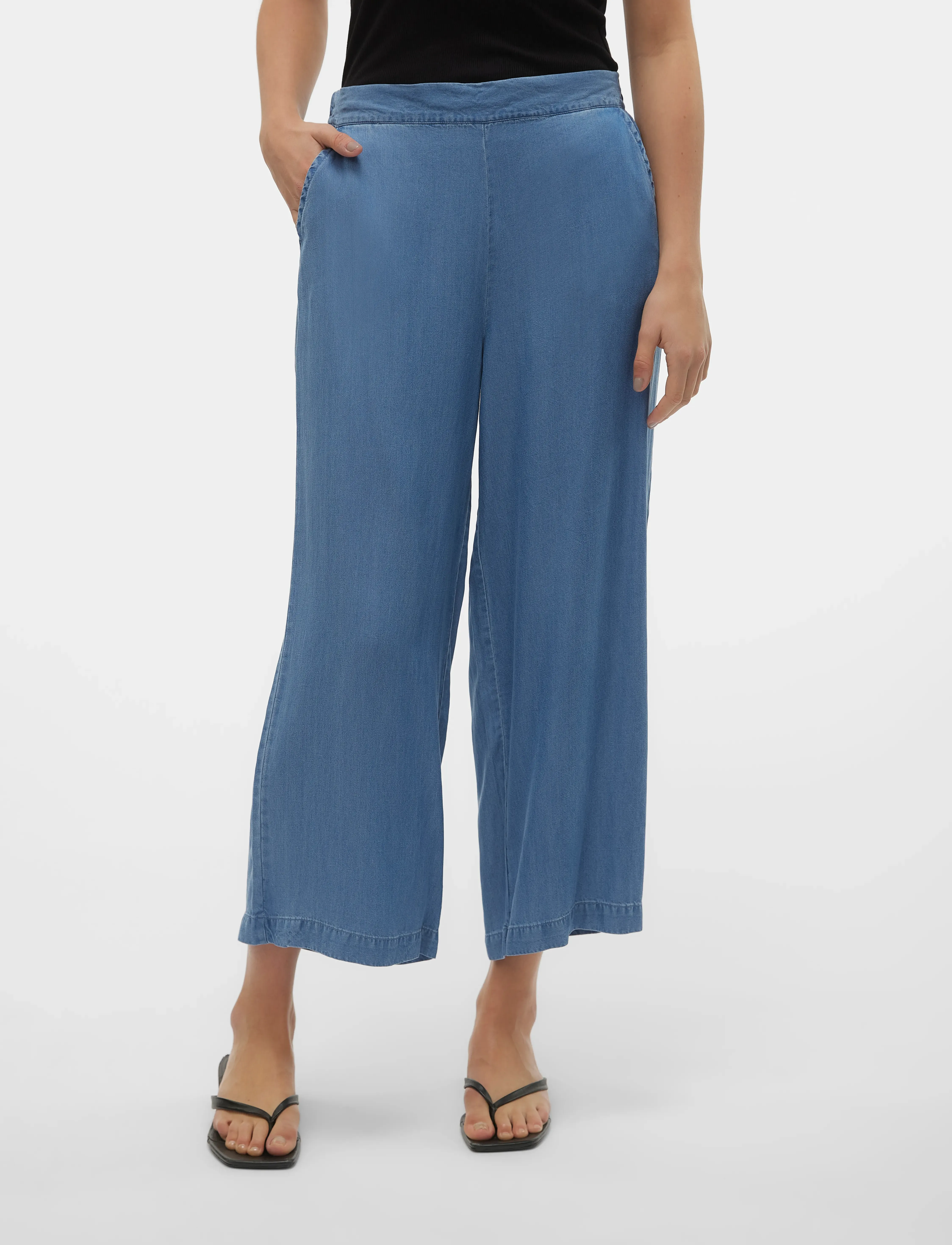 Vero Moda Vmbree Mr Wide Tencel Culotte Ga Noos, M, Trousers, Blau - Culottes, Frauen