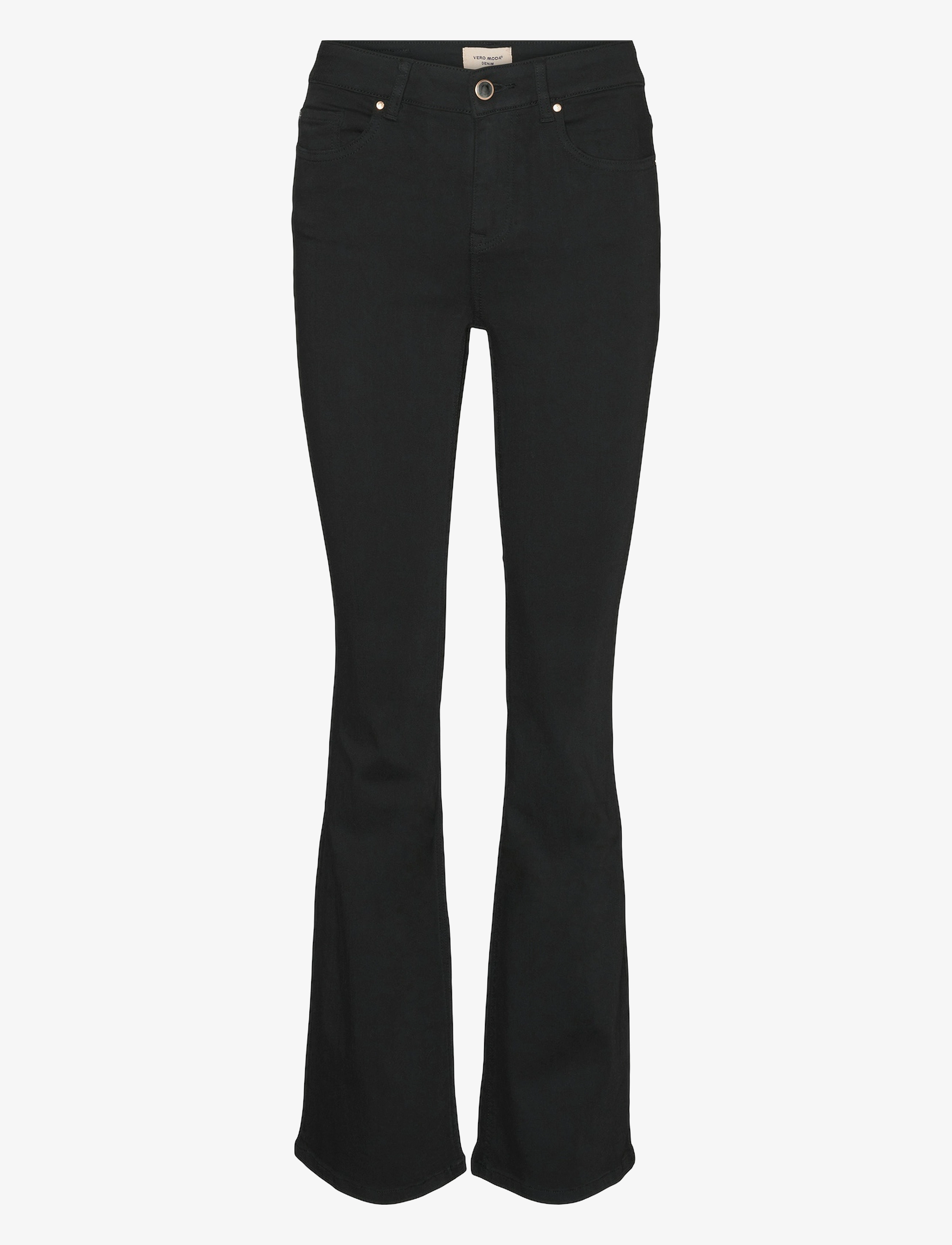 Vero Moda VMFLASH MR FLARED JEANS LI140 GA NOOS - Tøj - BLACK / black