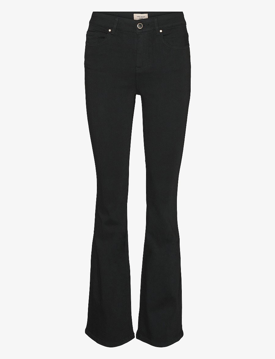 Vero Moda - VMFLASH MR FLARED JEANS LI140 GA NOOS - nuo kelių platėjantys džinsai - black - 1