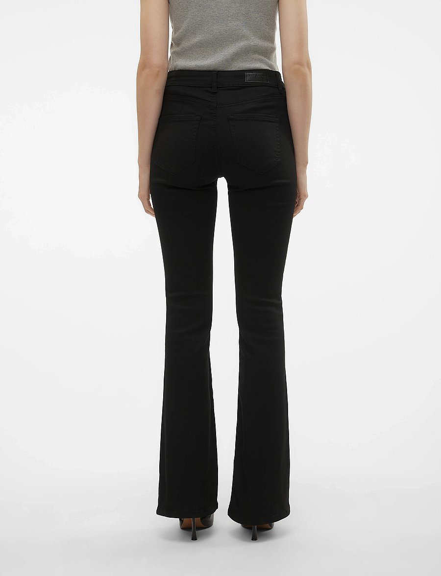 Vero Moda - VMFLASH MR FLARED JEANS LI140 GA NOOS - nuo kelių platėjantys džinsai - black - 3