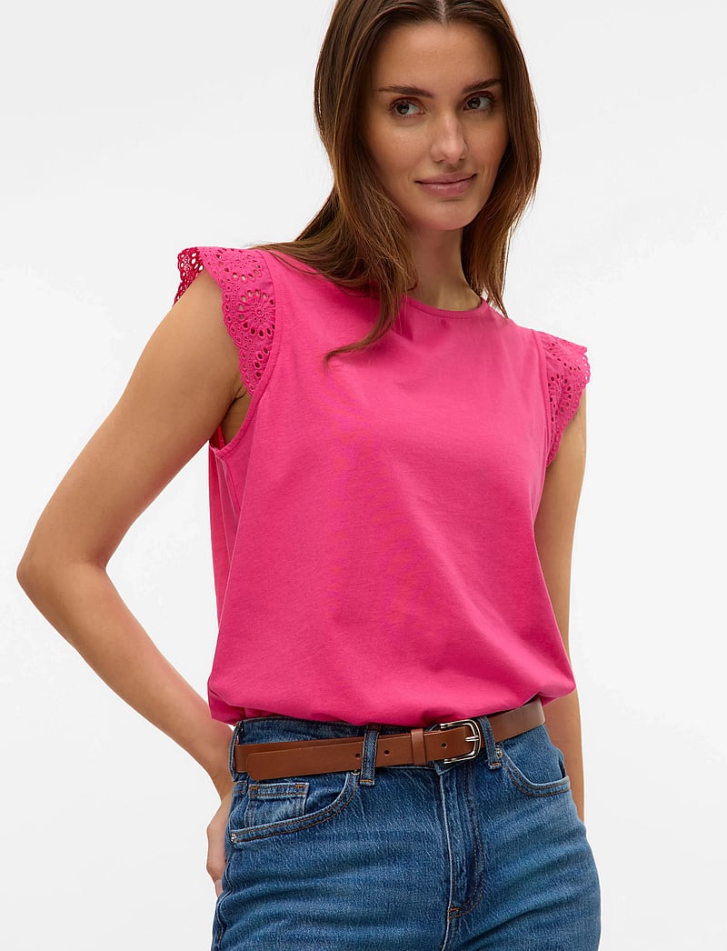 Vero Moda - VMEMILY SL GATHERING TOP JRS NOOS - sleeveless blouses - cabaret - 4