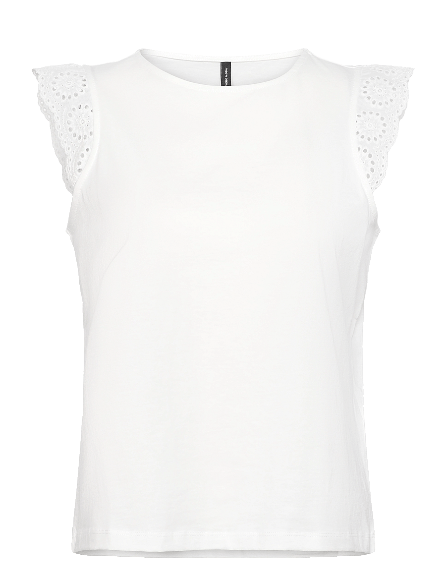 Vero Moda - VMEMILY SL GATHERING TOP JRS NOOS - Ärmlösa blusar - snow white - 1
