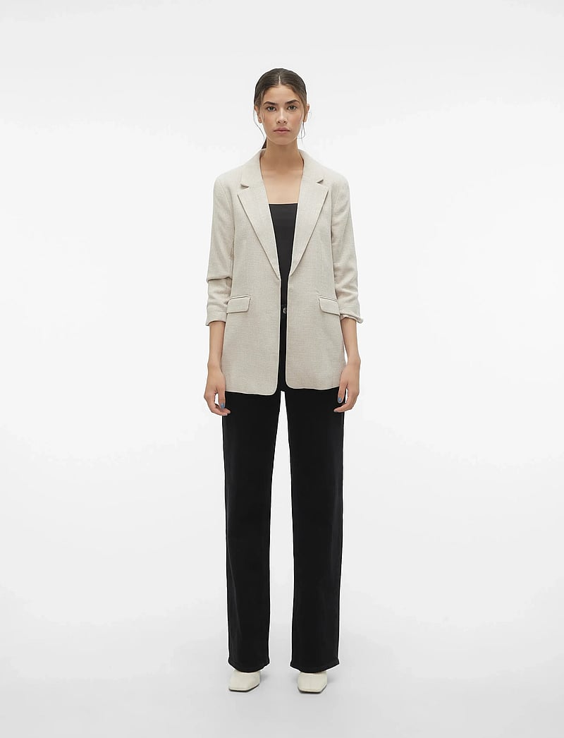 Vero Moda - VMFRIDA 3/4 REGULAR BLAZER NOOS - enkeltradede blazere - oatmeal - 3
