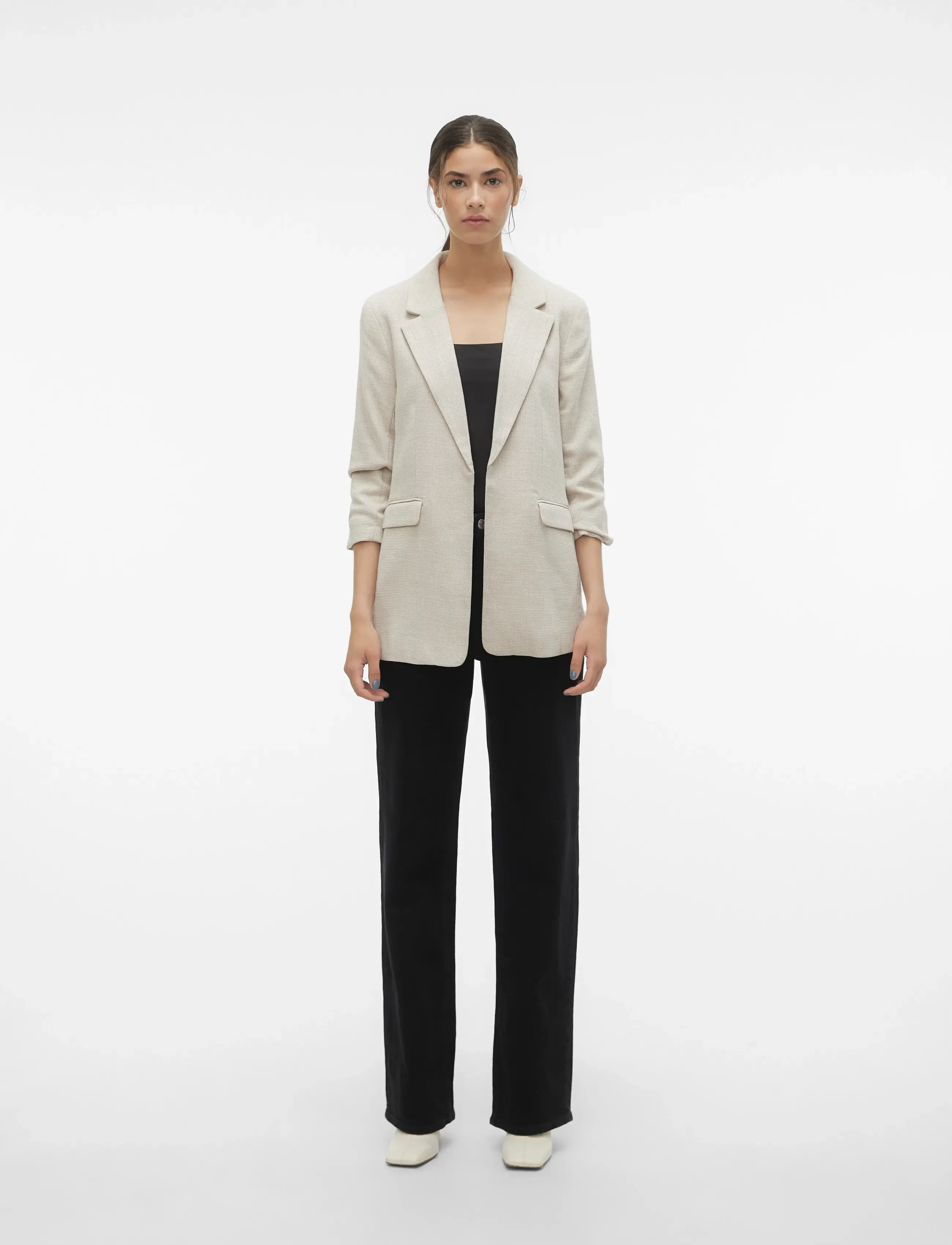 Vero Moda - VMFRIDA 3/4 REGULAR BLAZER NOOS - feestelijke kleding voor outlet-prijzen - oatmeal - 3