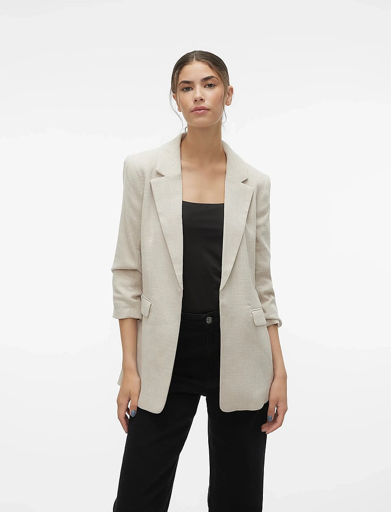 Vero Moda - VMFRIDA 3/4 REGULAR BLAZER NOOS - enkeltradede blazere - oatmeal - 5