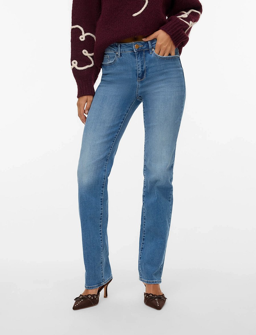 Vero Moda - VMFLASH MR STRAIGHT JEANS LI347 GA NOOS - straight jeans - medium blue denim - 5