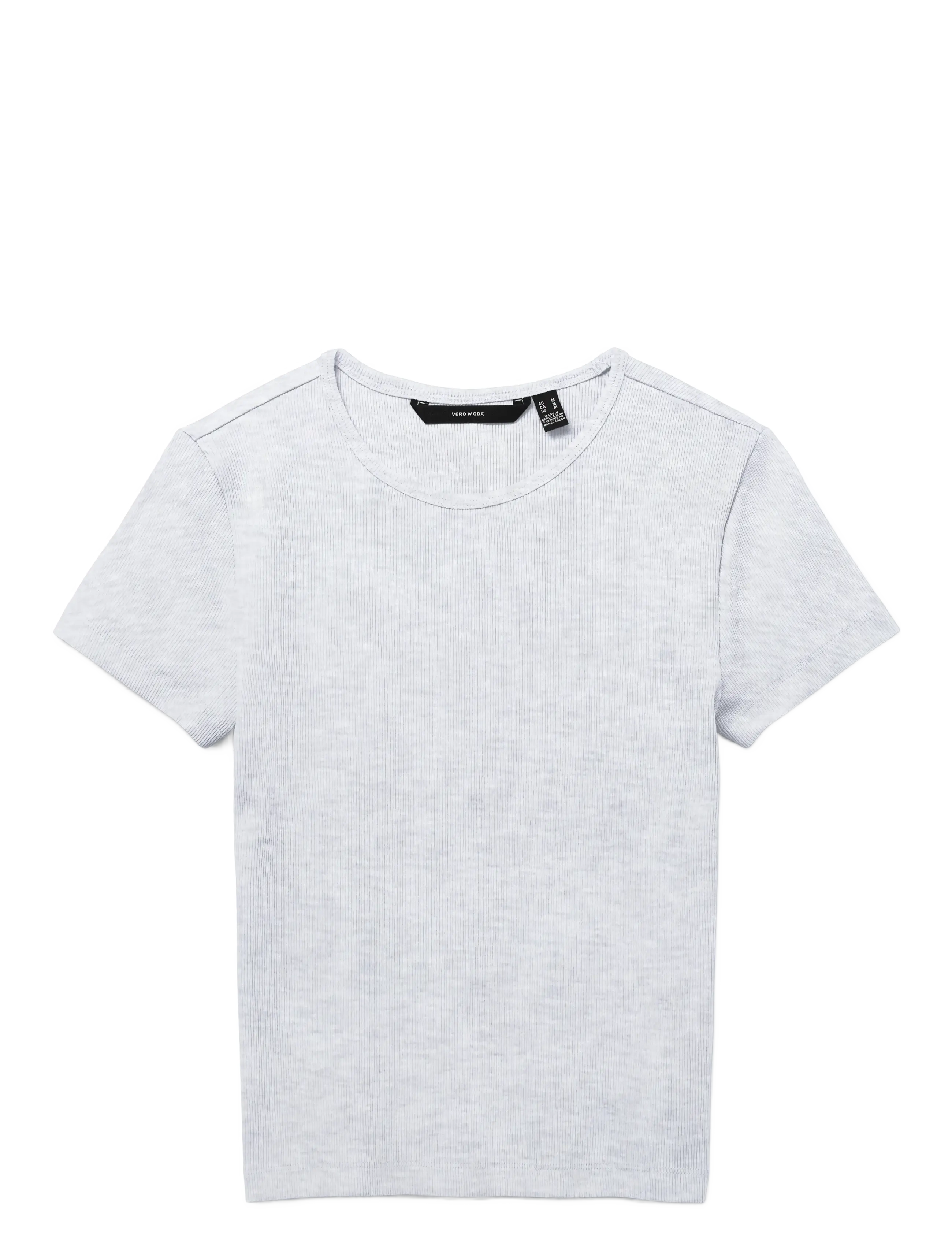 Vero Moda VMCHLOE SS SHORT TOP JRS NOOS - T-Shirts & Tops - LIGHT GREY MELANGE / grey