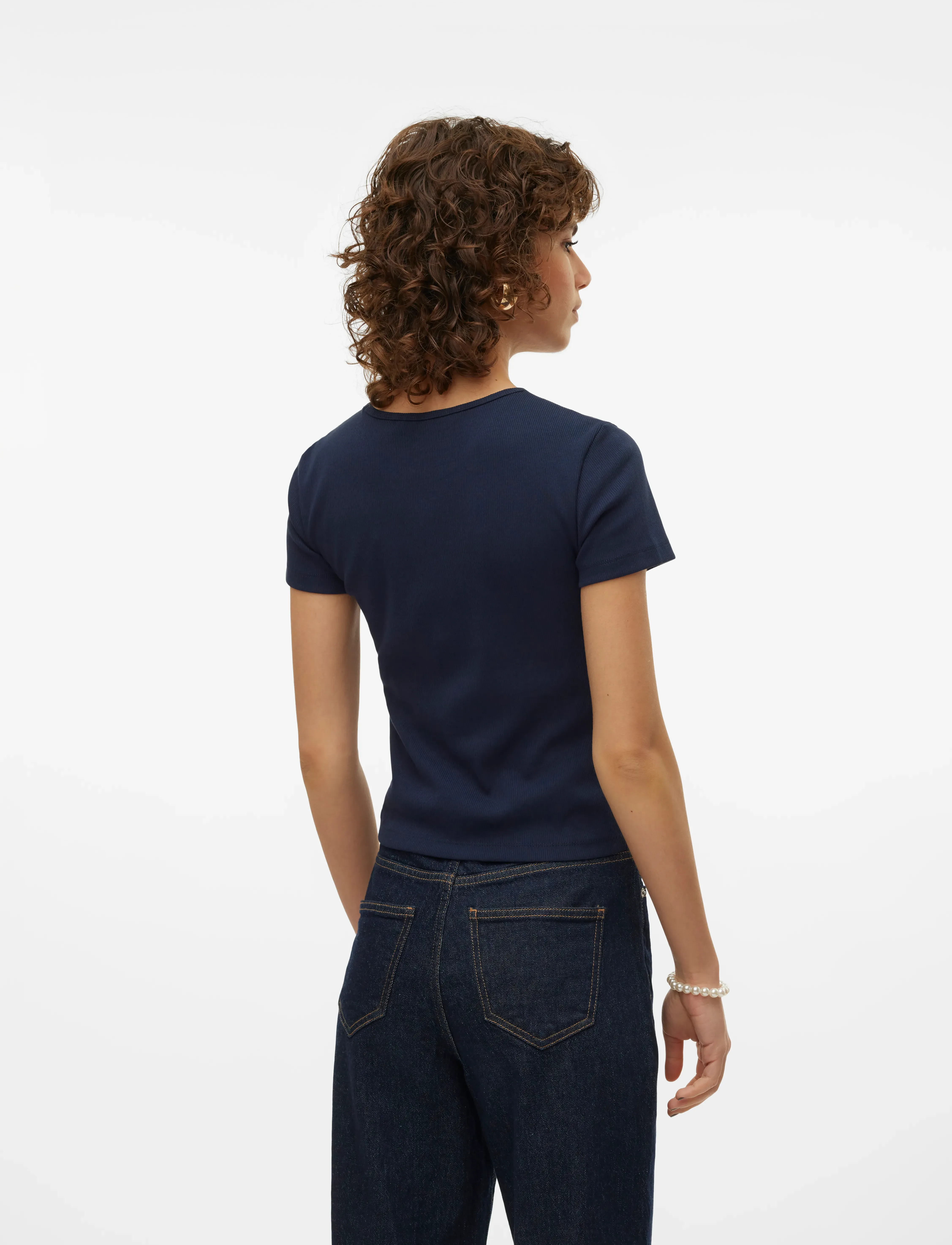 Vero Moda - VMCHLOE SS SHORT TOP JRS NOOS - t-särgid - navy blazer - 2