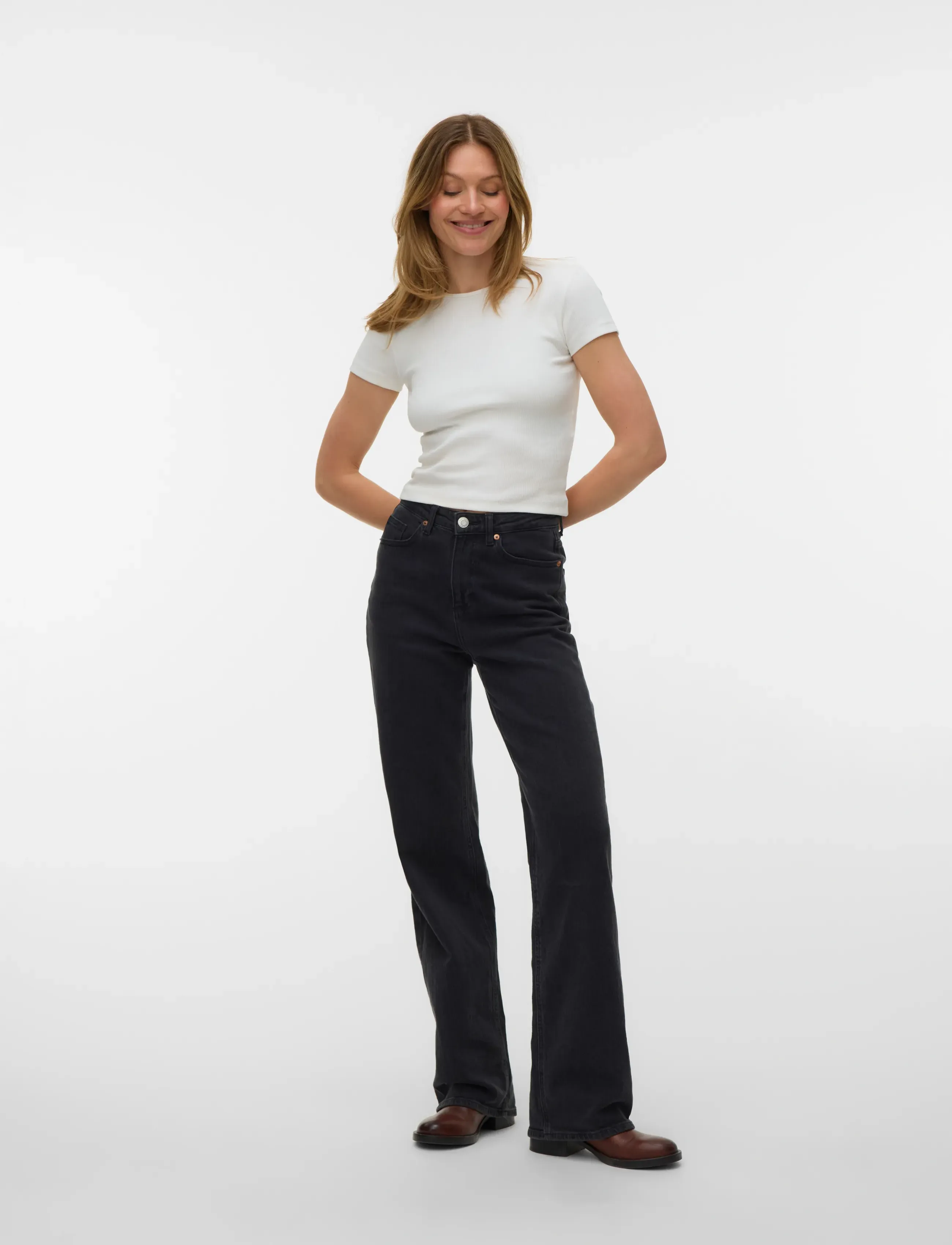 Vero Moda Vmchloe Ss Short Top Jrs Noos, S, T-shirts & Oberteile, Weiß - Short-sleeved, Frauen