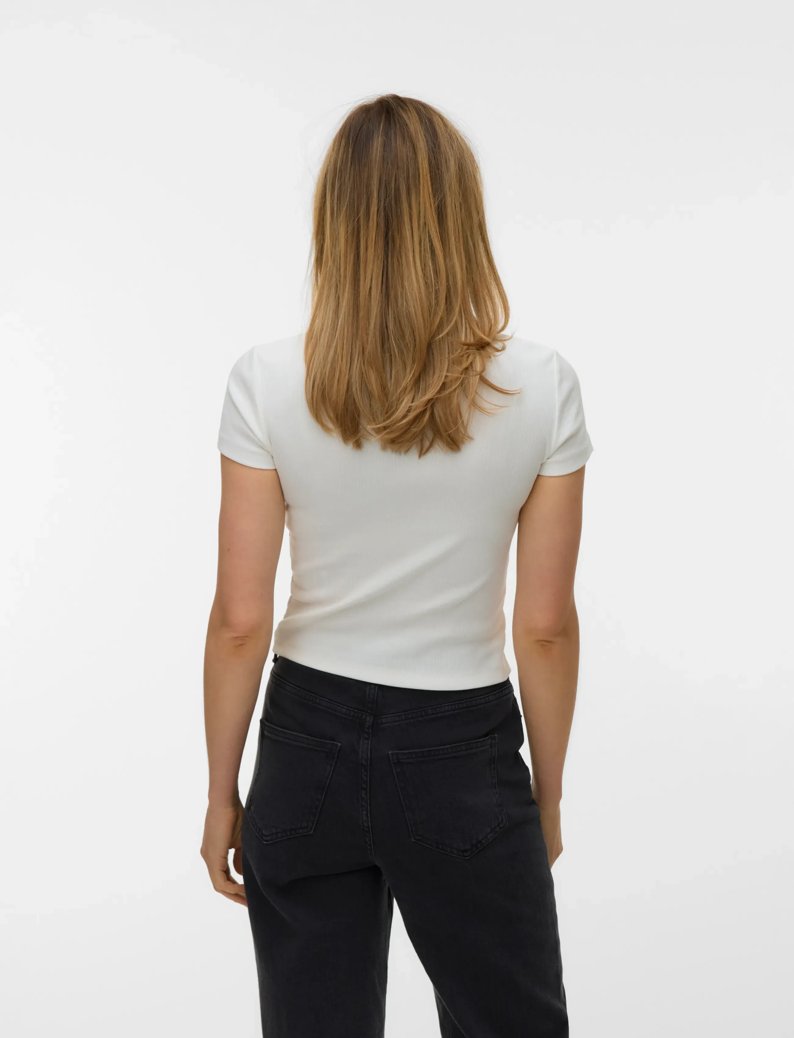Vero Moda - VMCHLOE SS SHORT TOP JRS NOOS - laveste priser - snow white - 2