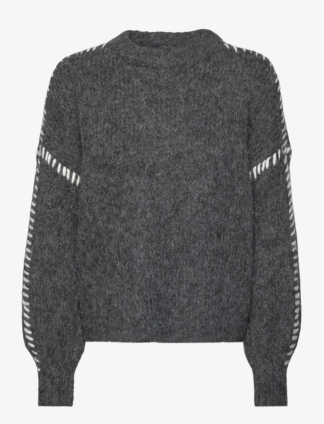 Vero Moda - VMZEN LS O-NECK PULLOVER GA EXP - sweaters - dark grey melange - 0