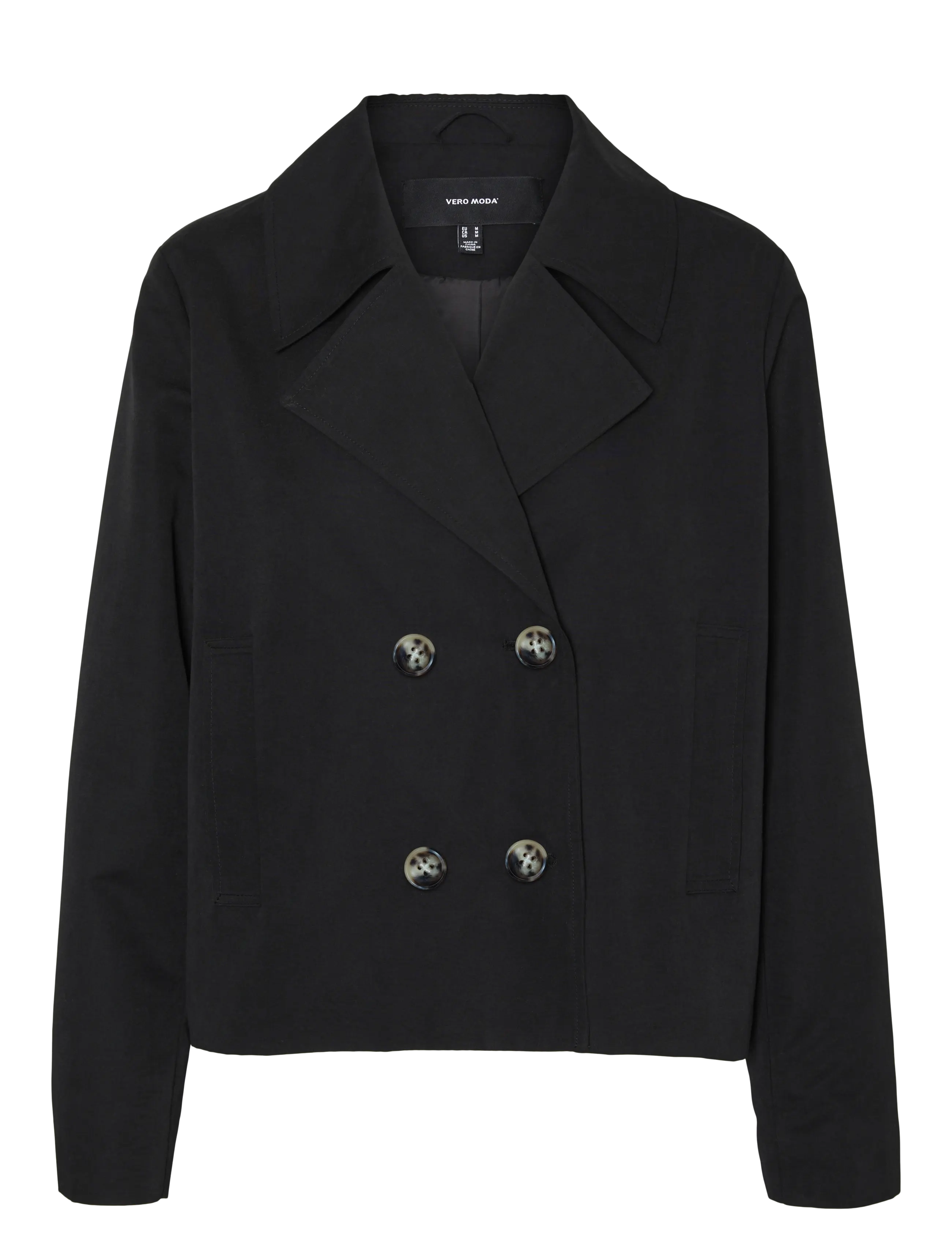 Vero Moda VMCHLOEMIA SHORT TRENCHCOAT GA NOOS - Vero Moda - BLACK / black