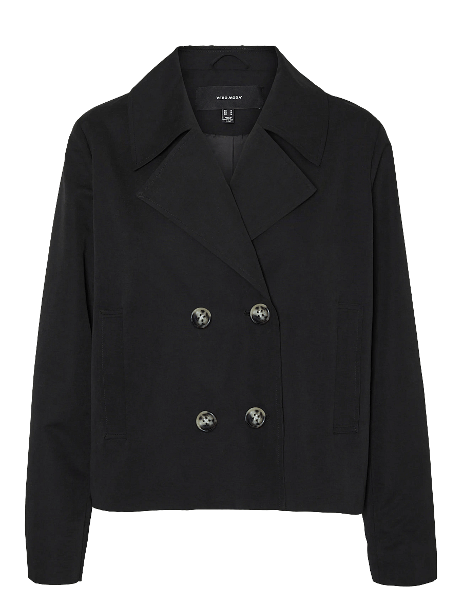 Vero Moda - %VMCHLOEMIA SHORT TRENCHCOAT NOOS - trenchcoats - black - 1