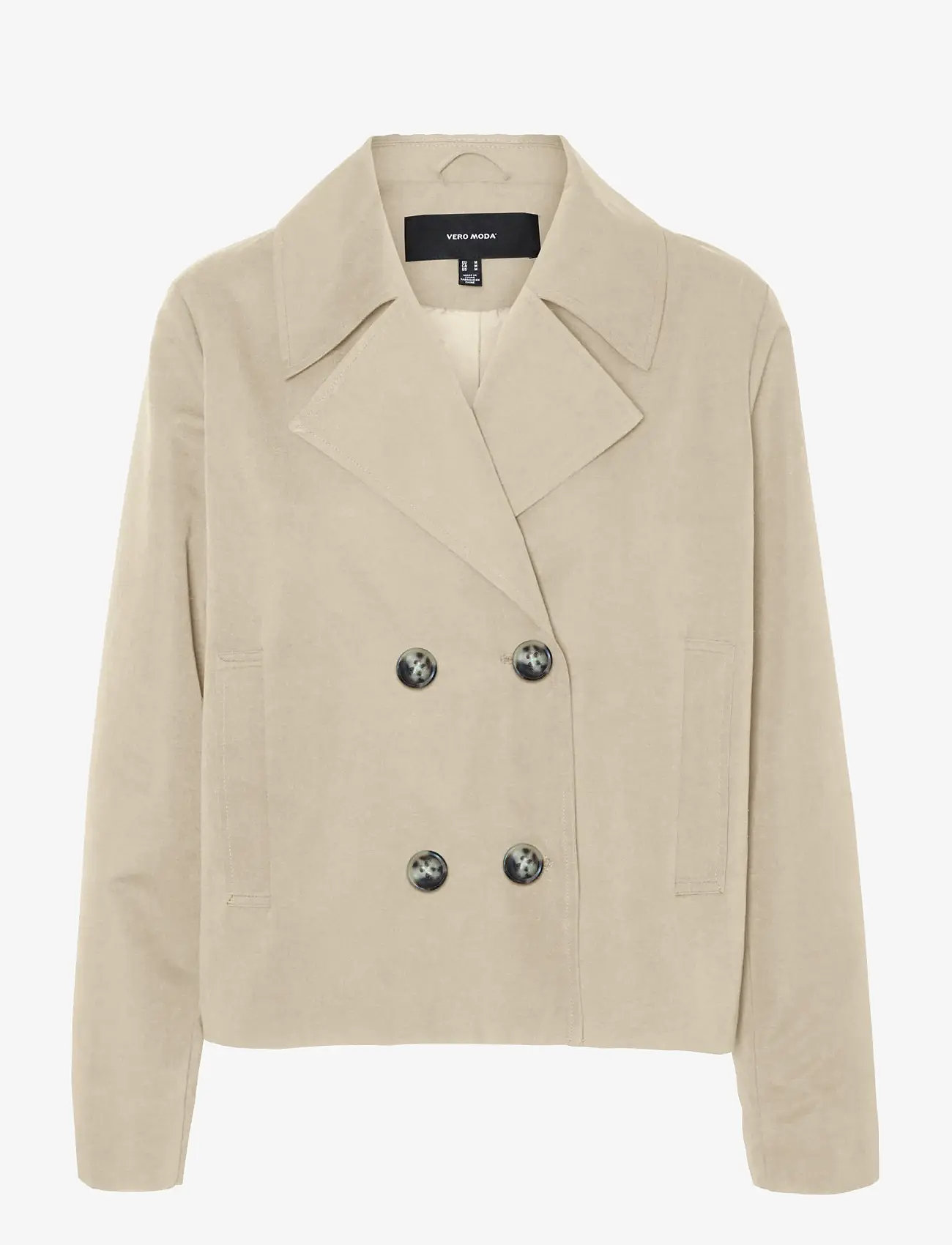 Vero Moda - VMCHLOEMIA SHORT TRENCHCOAT GA NOOS - trenchcoats - oatmeal - 1