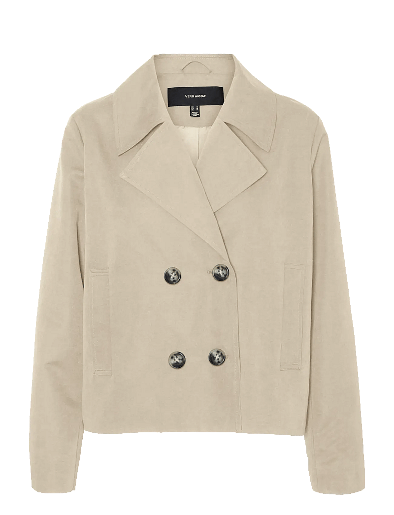 Vero Moda - VMCHLOEMIA SHORT TRENCHCOAT GA NOOS - trenchcoats - oatmeal - 1