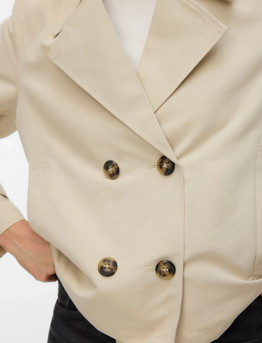 Vero Moda - %VMCHLOEMIA SHORT TRENCHCOAT NOOS - lietpalčiai - oatmeal - 4