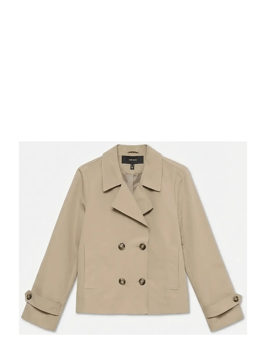 Vero Moda - %VMCHLOEMIA SHORT TRENCHCOAT NOOS - trenchcoats - silver mink - 1