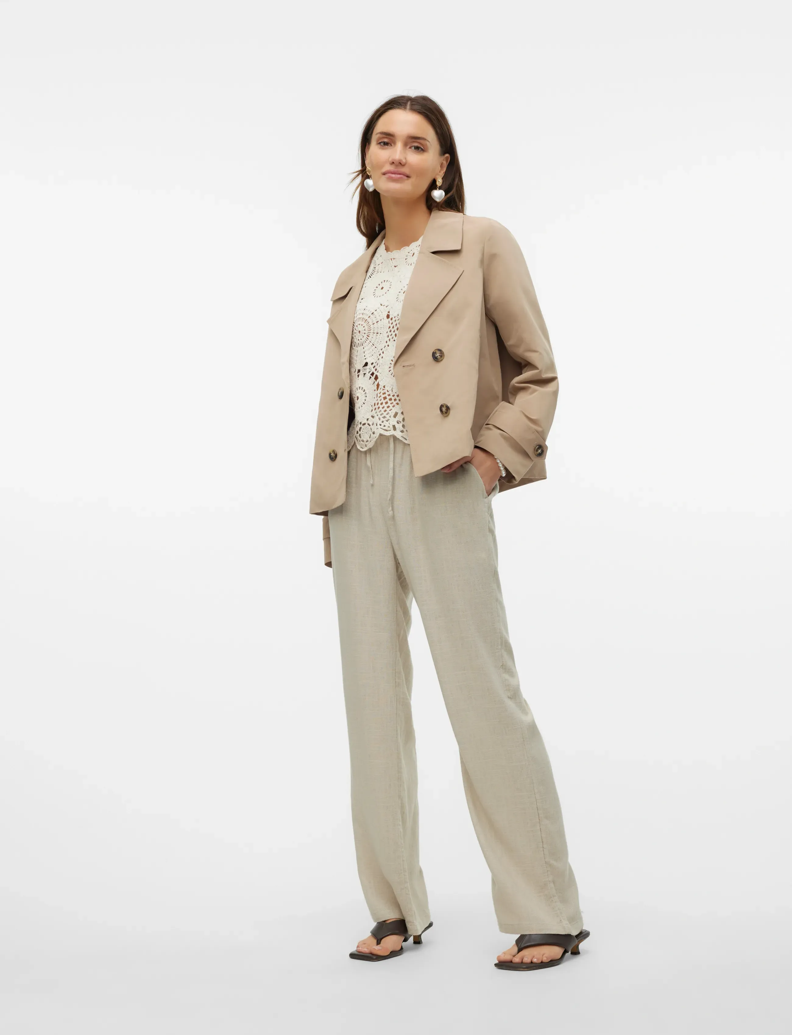 Vero Moda - %VMCHLOEMIA SHORT TRENCHCOAT NOOS - trenchcoats - silver mink - 3