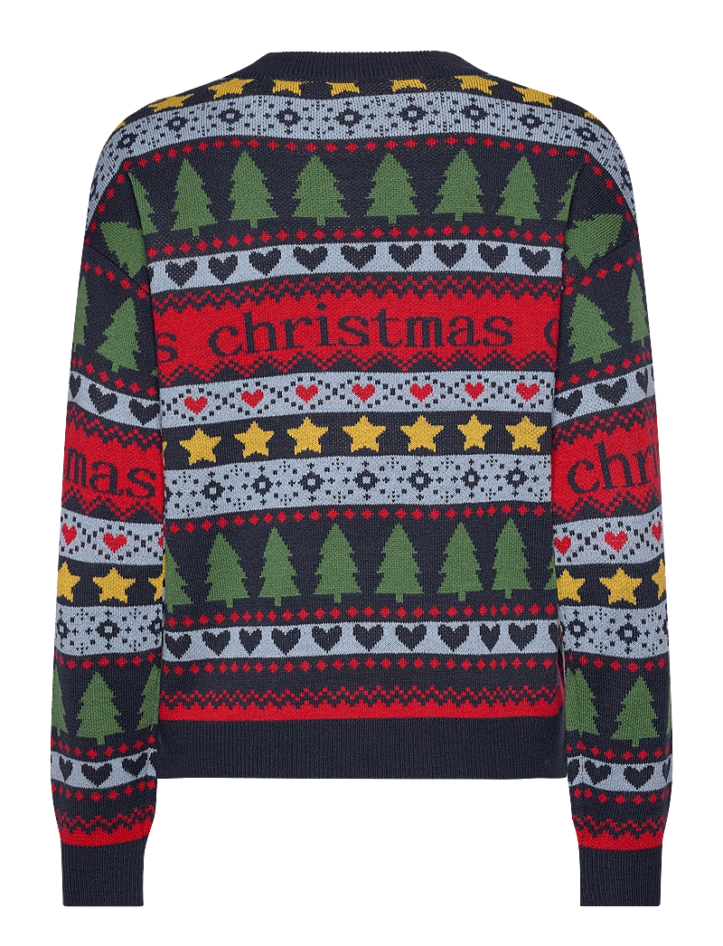 Vero Moda - VMHAPPY FROSTLIGHT LS O-NECK PULL. XMAS - jultröjor - navy blazer - 1