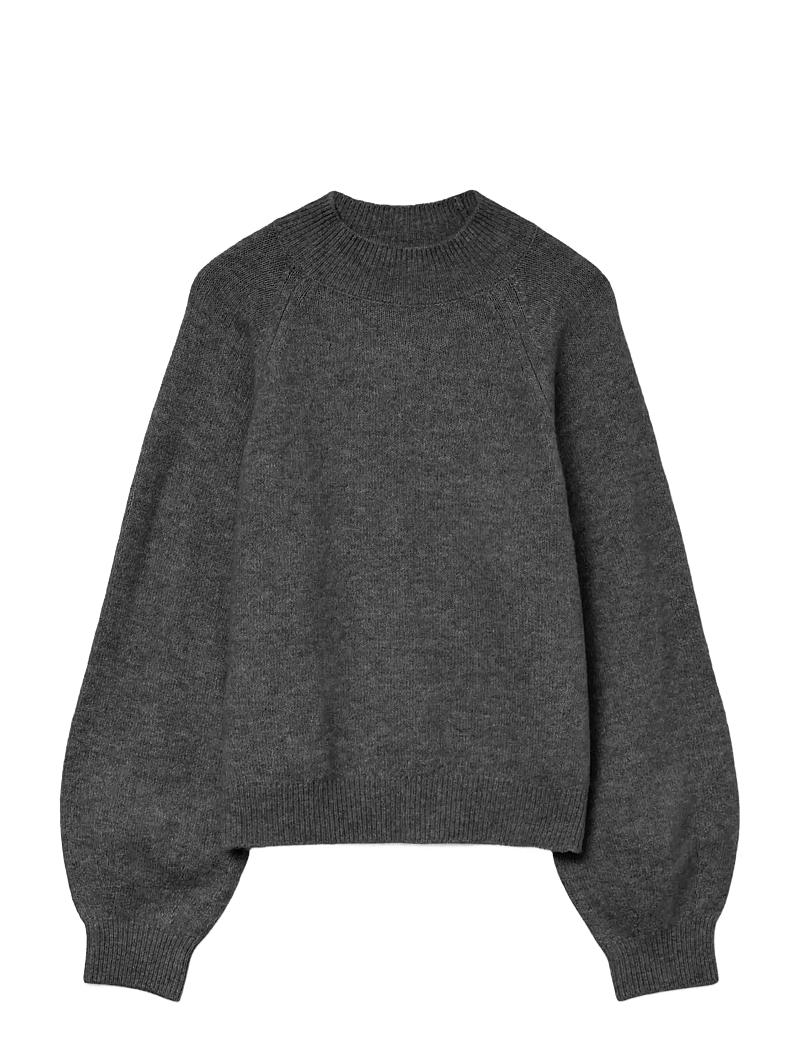 Vero Moda - VMLEAF LS HIGH NECK PULLOVER NOOS - pulls - dark grey melange - 1