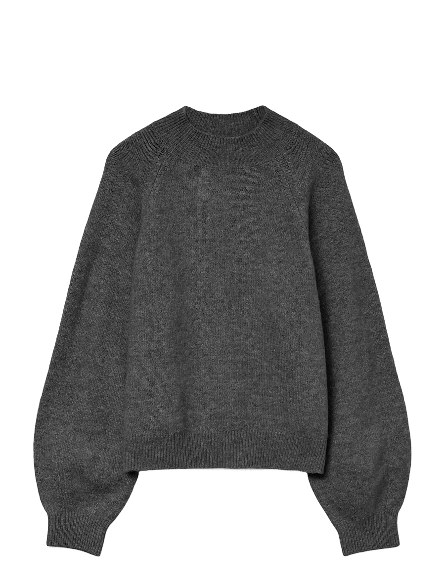 Vero Moda - VMLEAF LS HIGH NECK PULLOVER NOOS - pulls - dark grey melange - 1