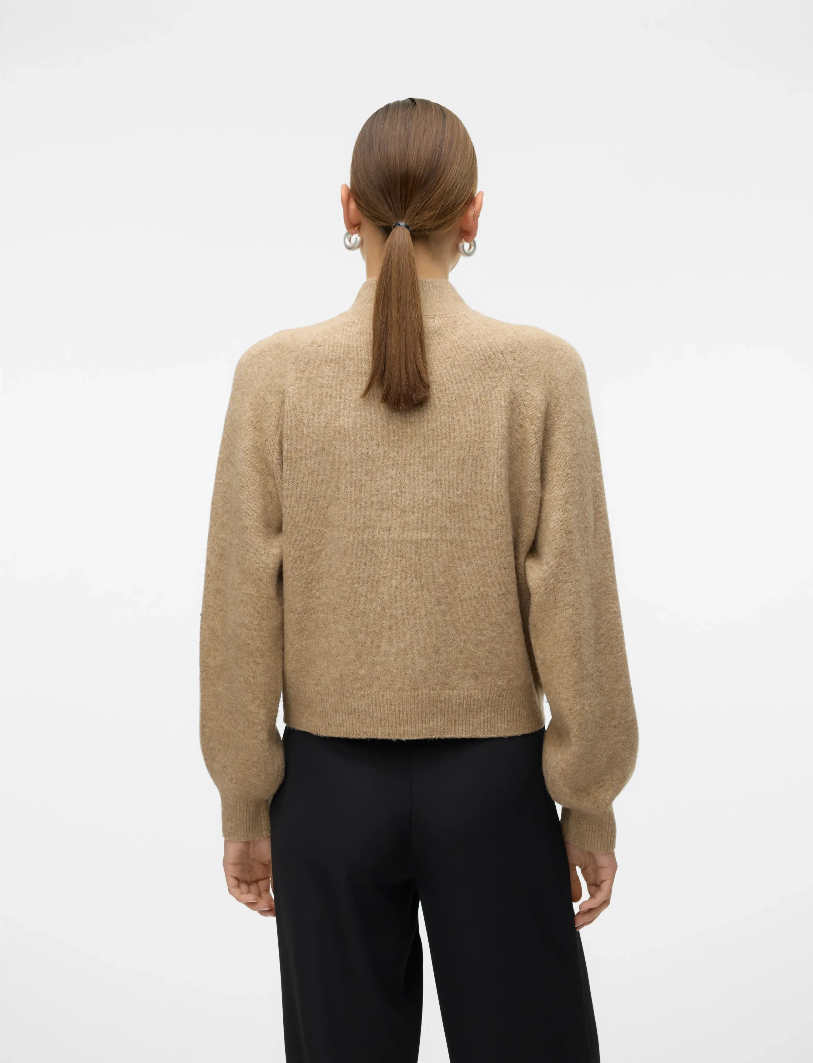 Vero Moda - VMLEAF LS HIGH NECK PULLOVER NOOS - pullover - silver mink - 2