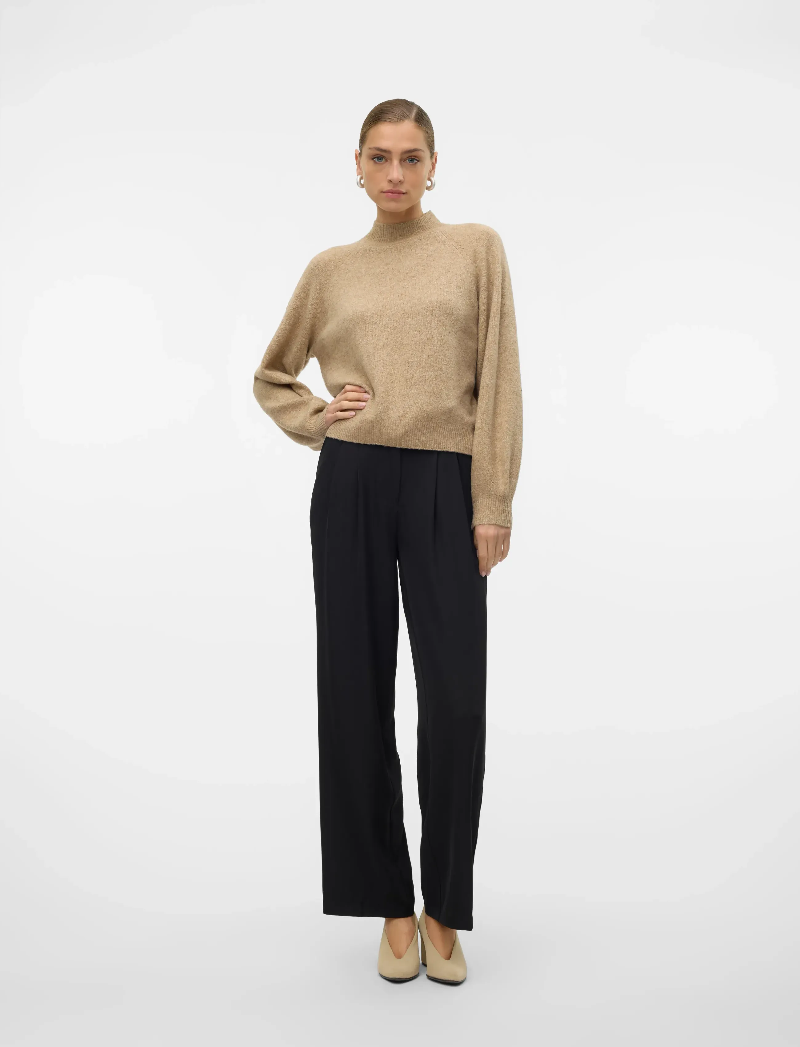 Vero Moda - VMLEAF LS HIGH NECK PULLOVER NOOS - pullover - silver mink - 3