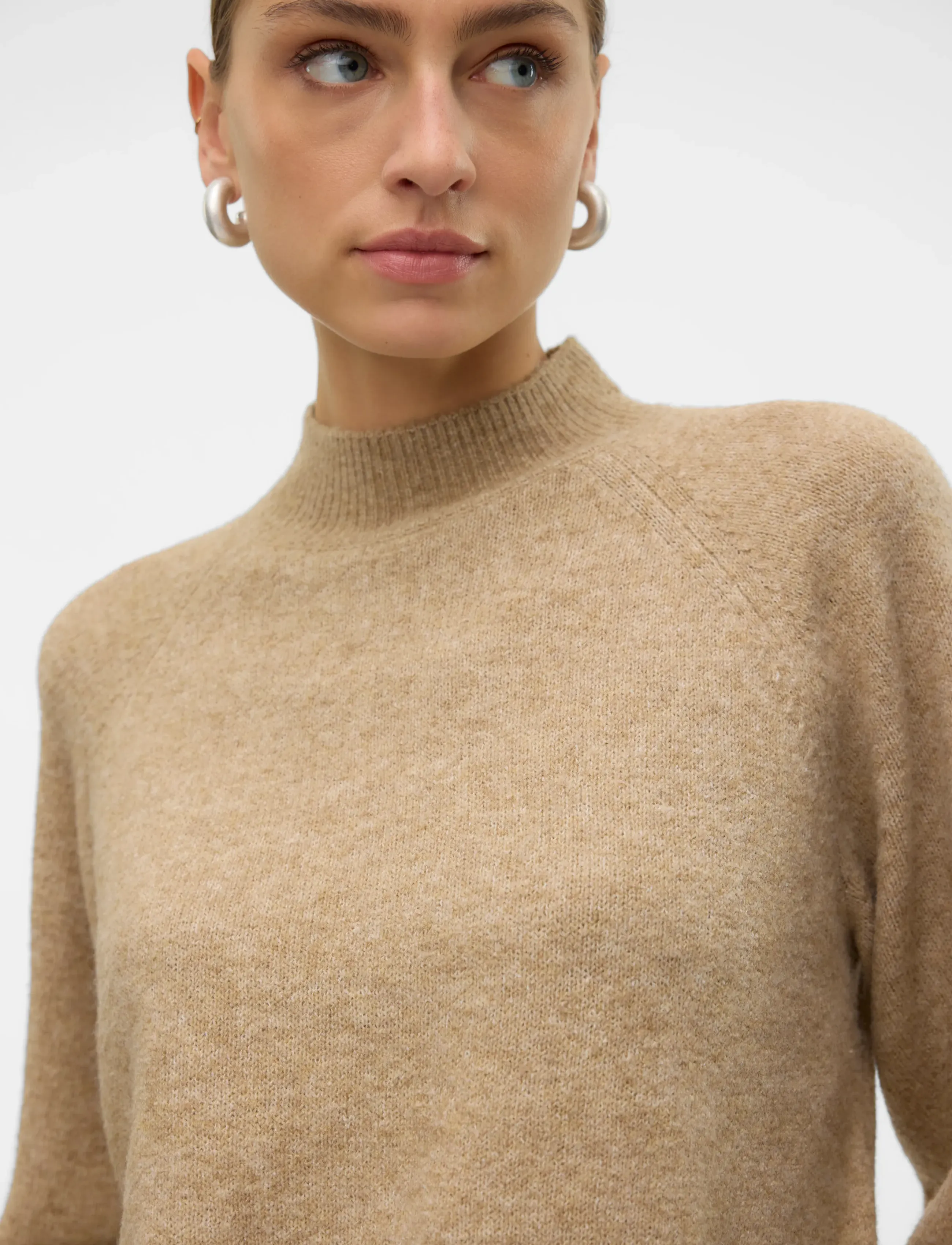 Vero Moda - VMLEAF LS HIGH NECK PULLOVER NOOS - pullover - silver mink - 4