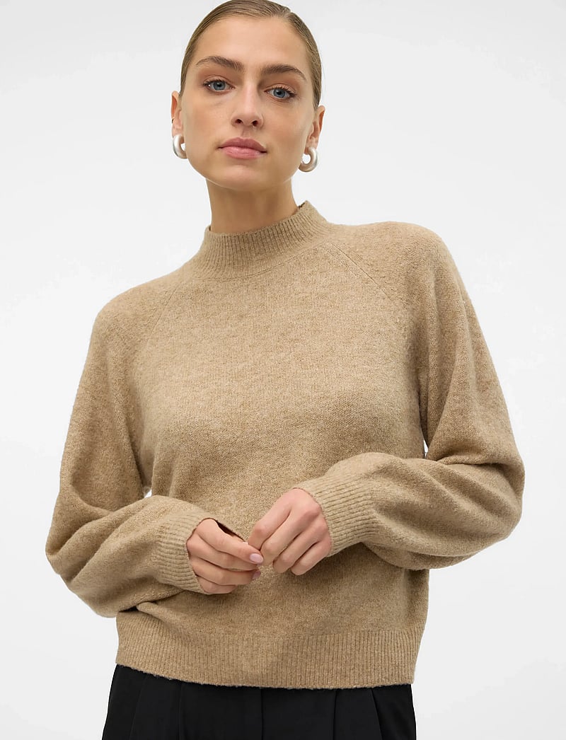 Vero Moda - VMLEAF LS HIGH NECK PULLOVER NOOS - pullover - silver mink - 5