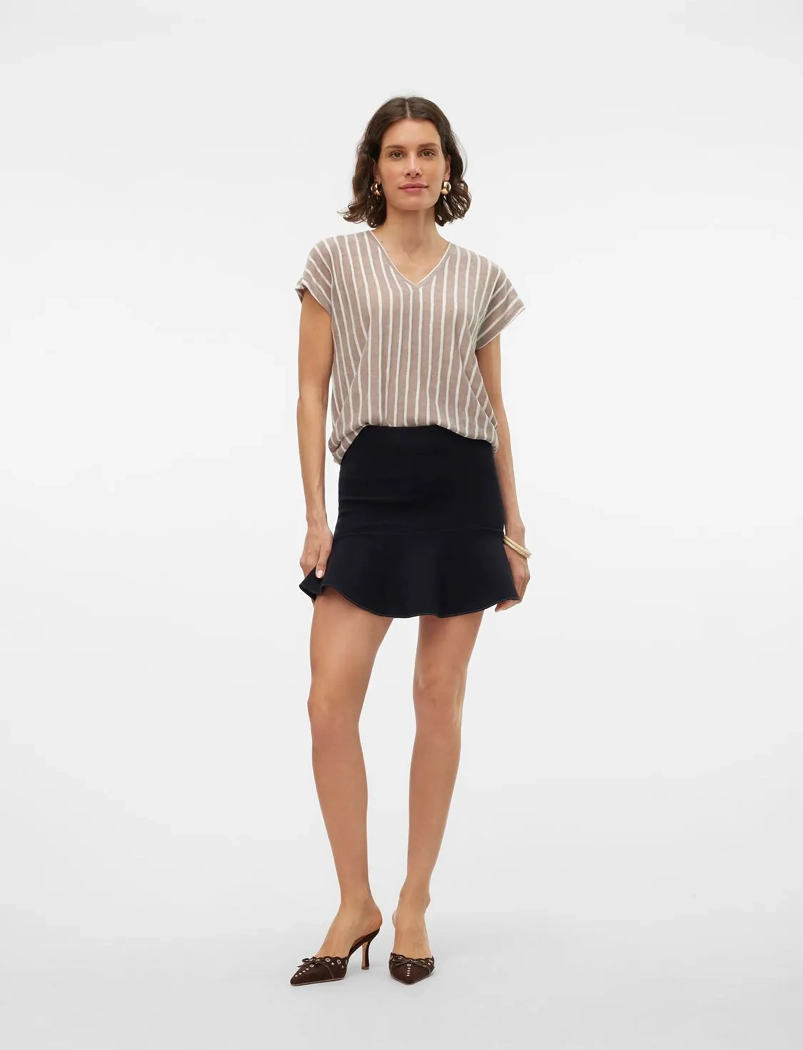 Vero Moda - VMGOLD NW  SKATER SKIRT GA - black - 4