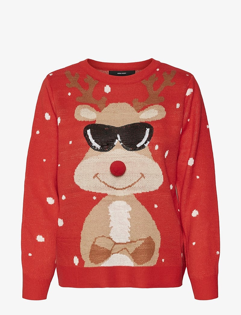 Vero Moda - VMNEWTINSEL LS O-NECK BLOUSE XMAS - chinese red - 1