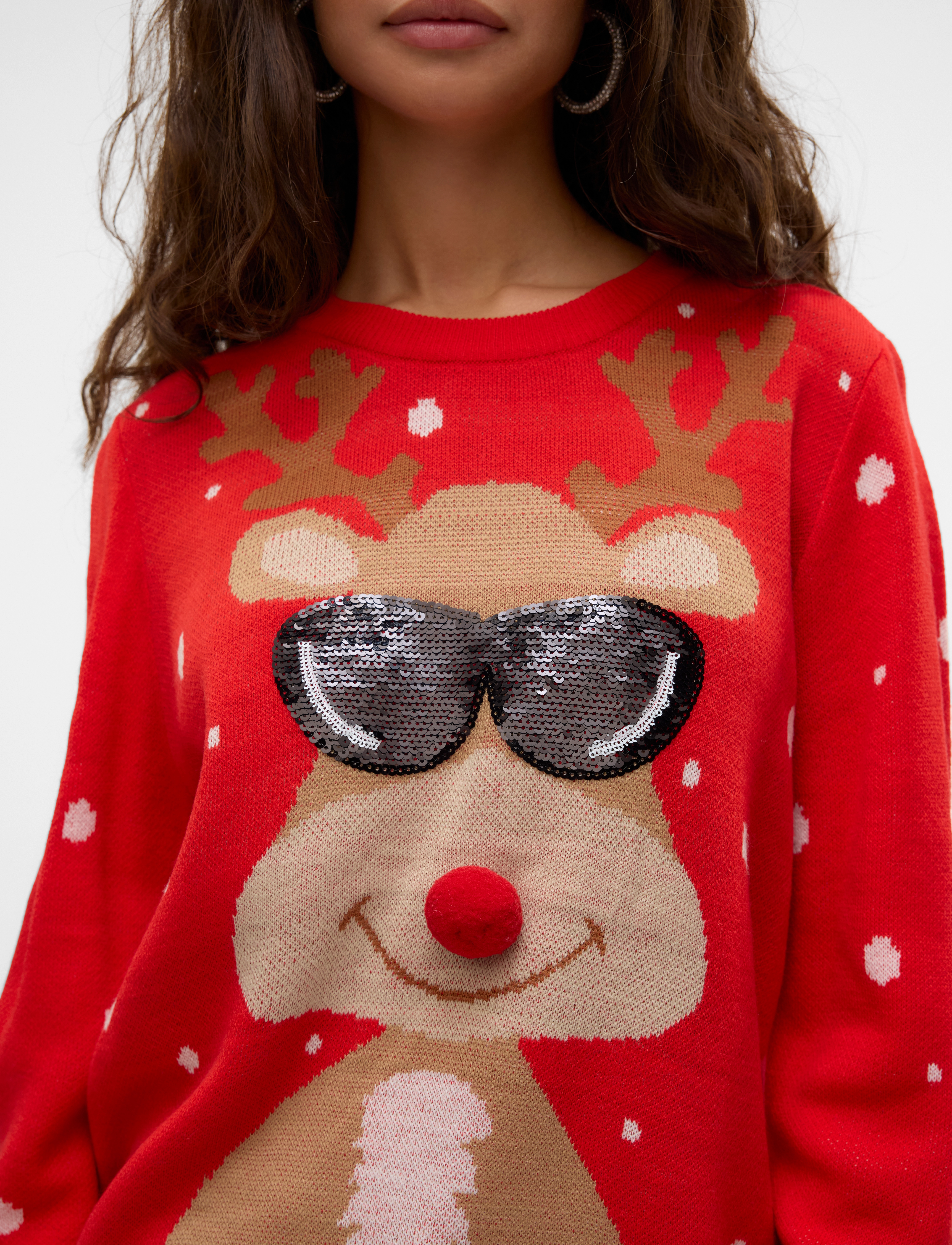 Vero Moda - VMNEWTINSEL LS O-NECK BLOUSE XMAS - chinese red - 3