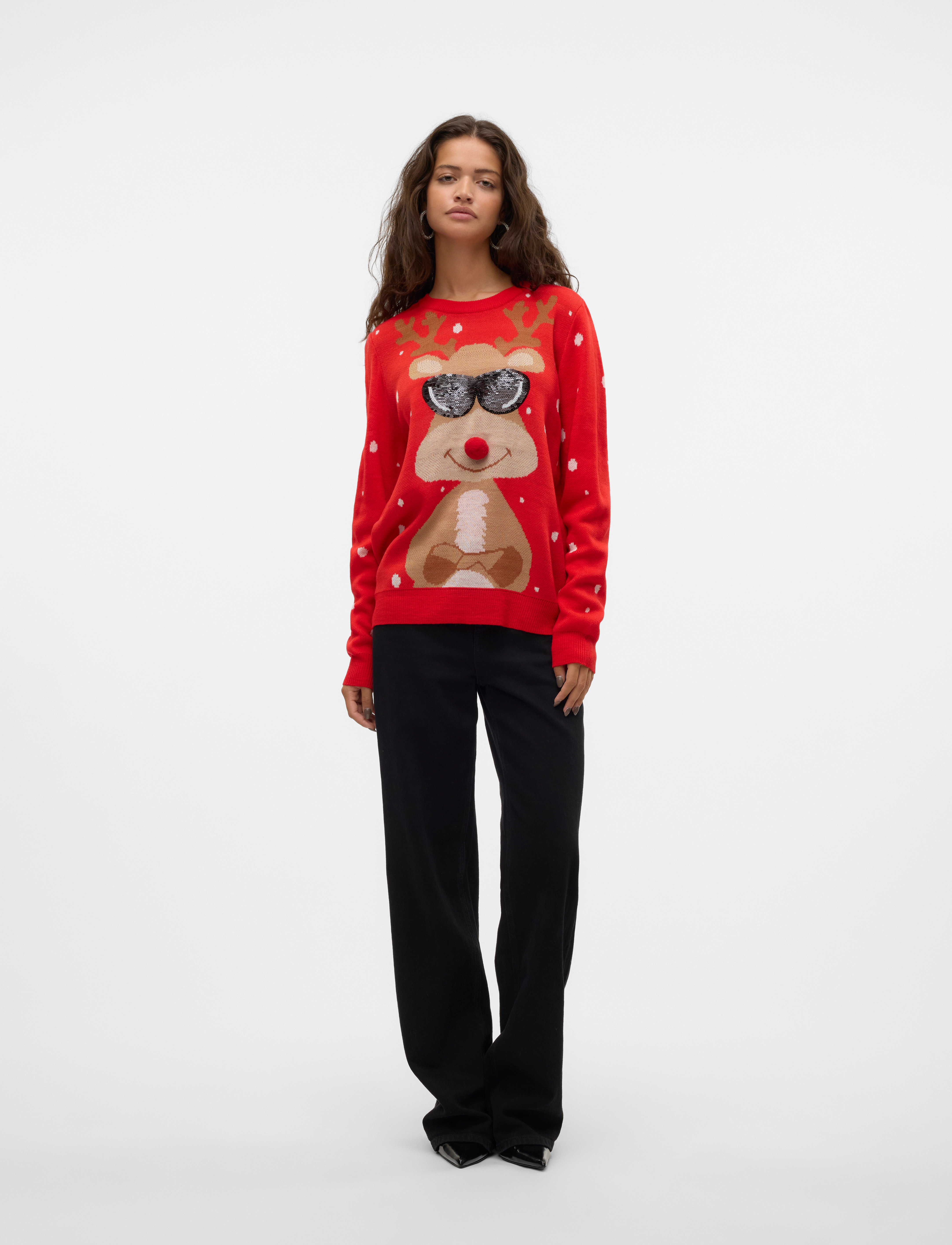 Vero Moda - VMNEWTINSEL LS O-NECK BLOUSE XMAS - chinese red - 4