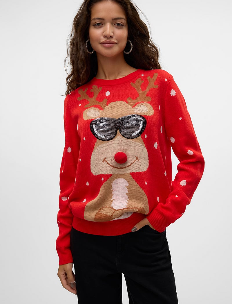 Vero Moda - VMNEWTINSEL LS O-NECK BLOUSE XMAS - chinese red - 5