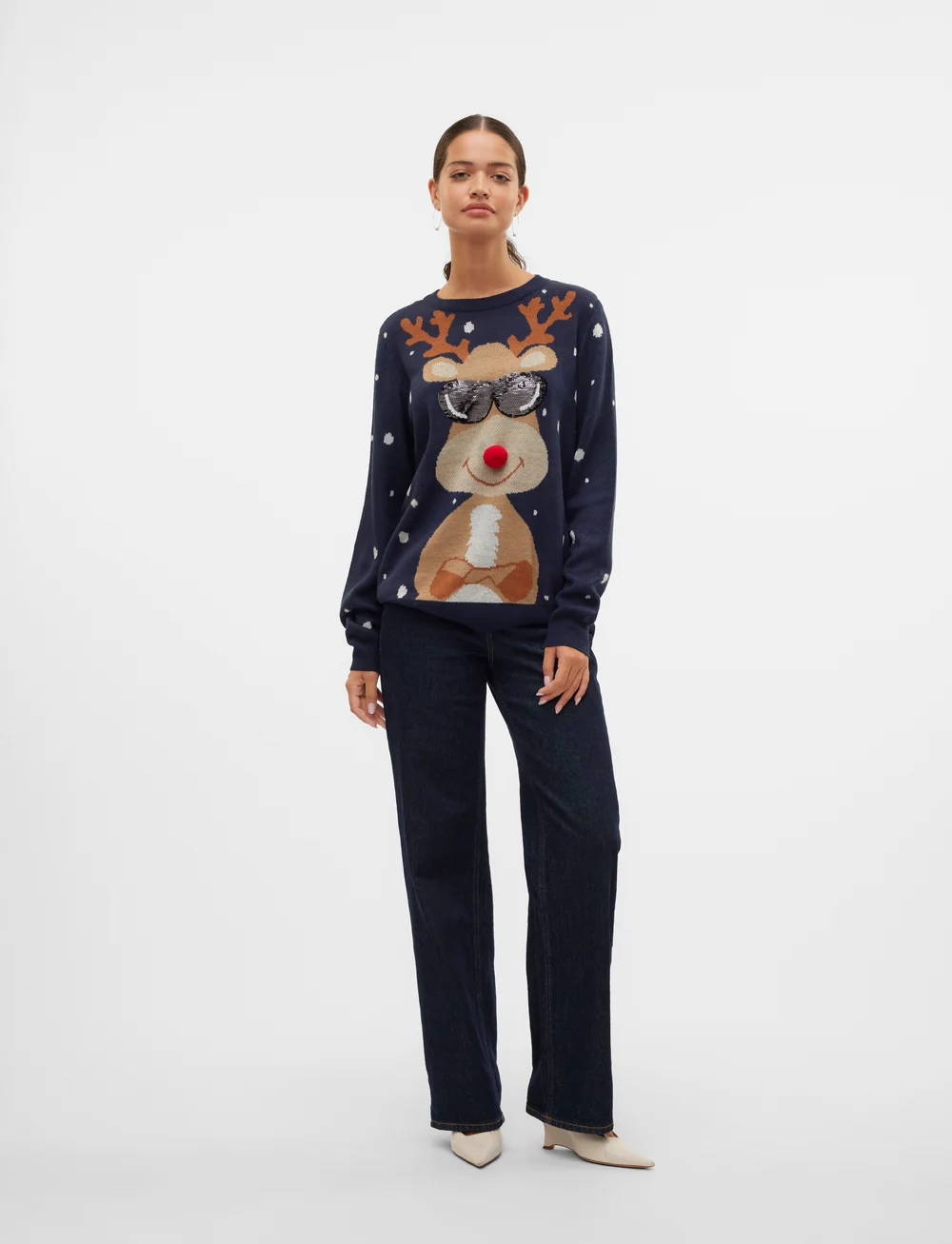 Vero Moda - VMNEWTINSEL LS O-NECK BLOUSE XMAS - jõulukampsunid - navy blazer - 3