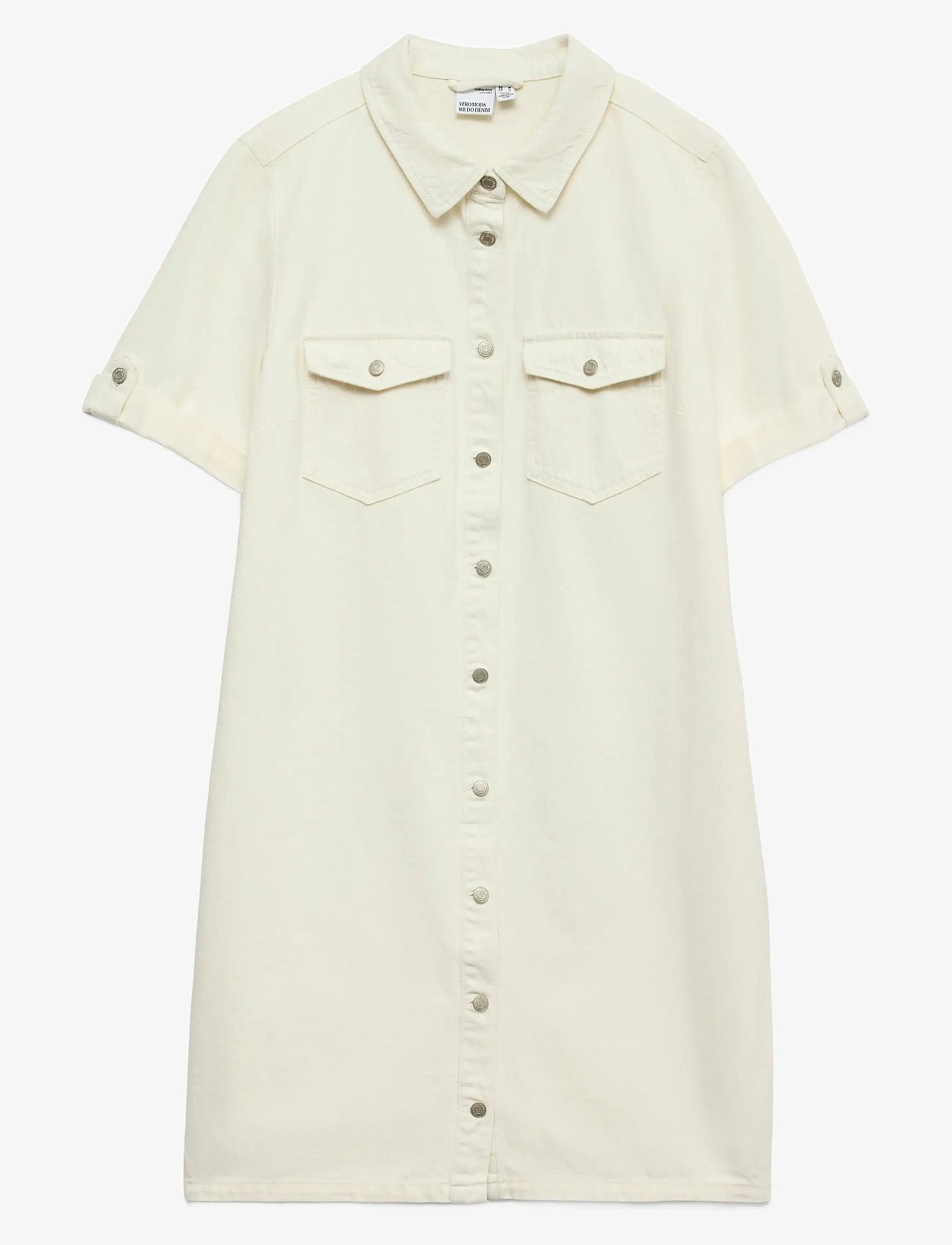 Vero Moda - VMJENNIE SS SHORT DENIM DRESS GA NOOS - skjortekjoler - cloud dancer - 1