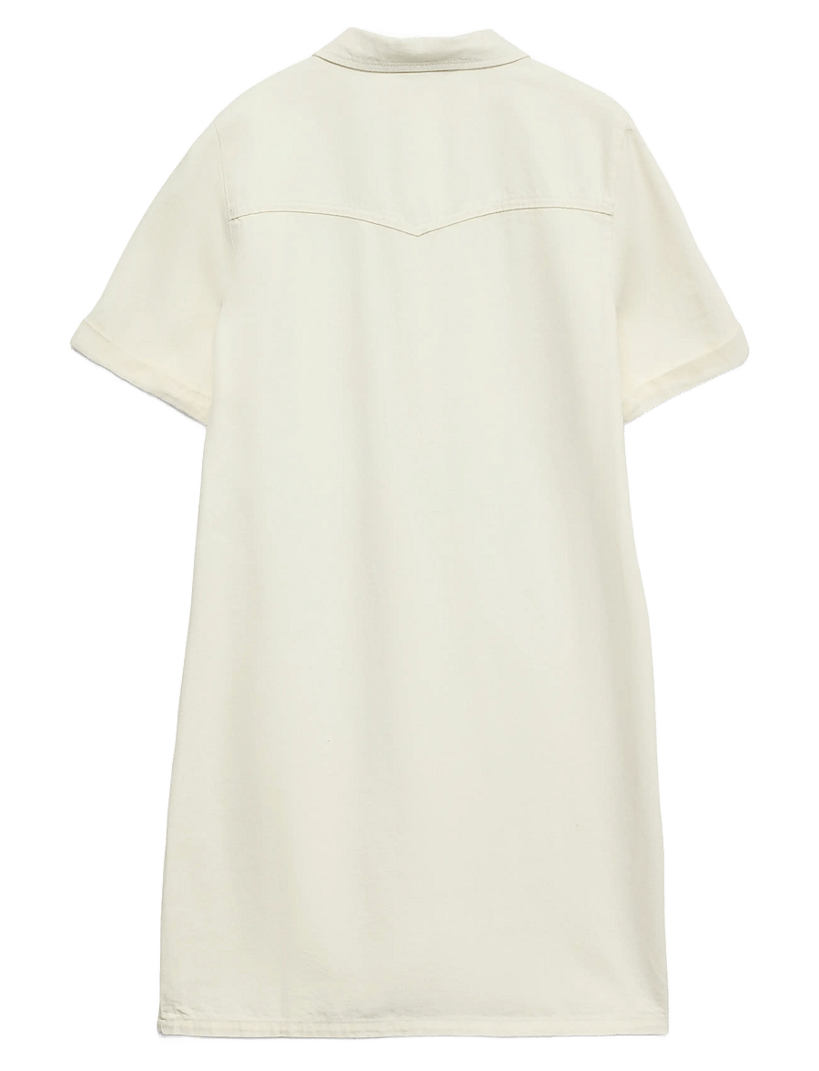 Vero Moda - VMJENNIE SS SHORT DENIM DRESS GA NOOS - robes chemises - cloud dancer - 2