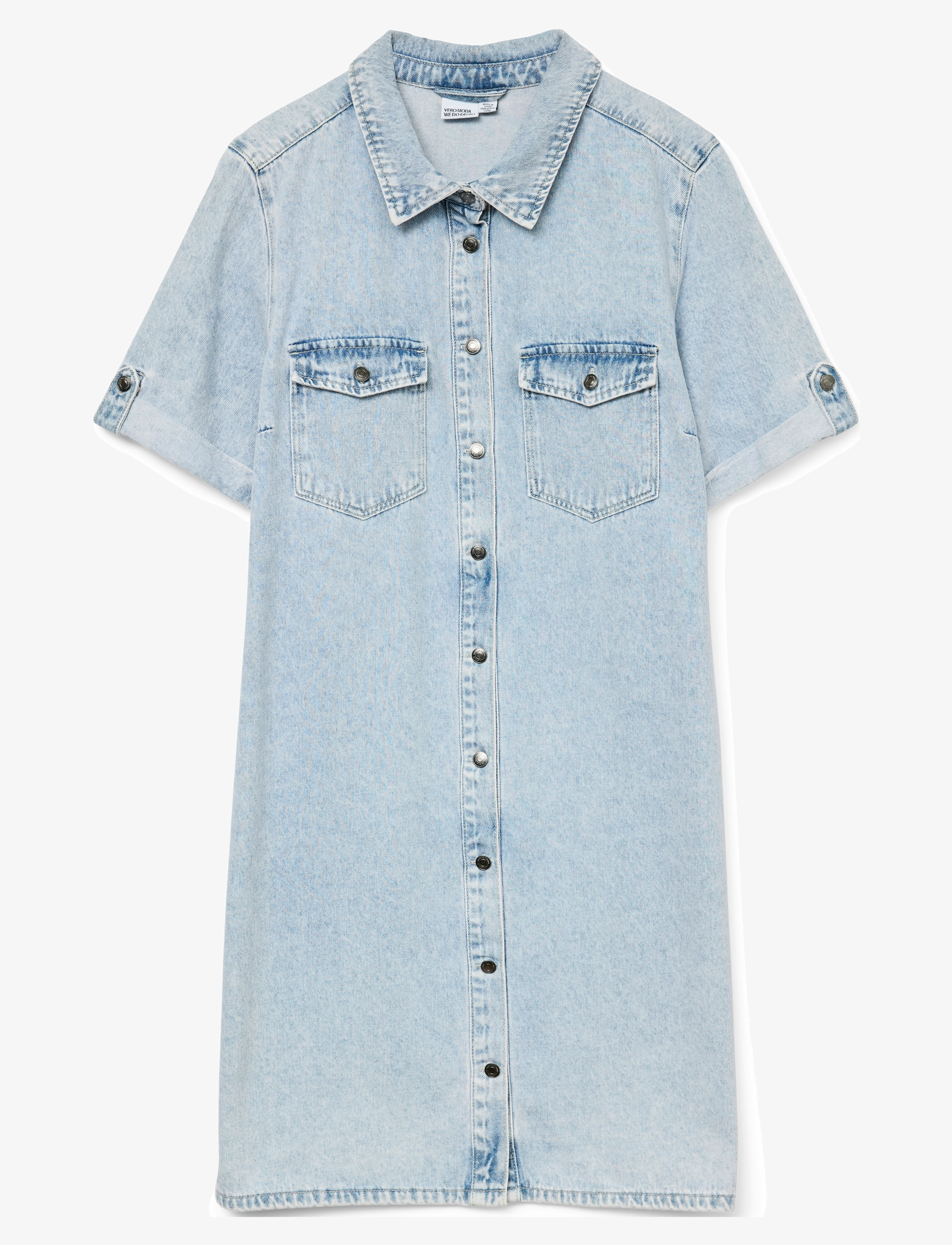Vero Moda VMJENNIE SS SHORT DENIM DRESS GA NOOS - Kjoler - LIGHT BLUE DENIM / blue