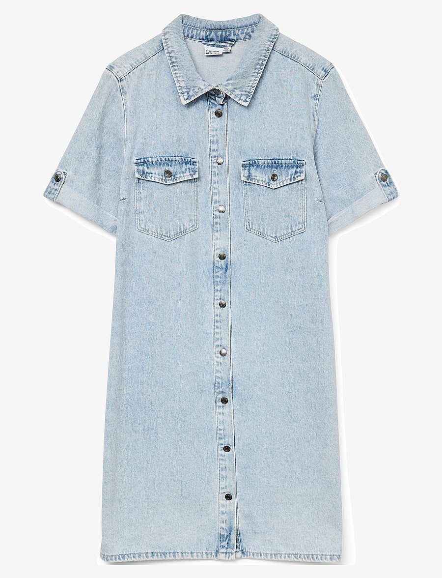 Vero Moda - VMJENNIE SS SHORT DENIM DRESS GA NOOS - robes chemises - light blue denim - 1