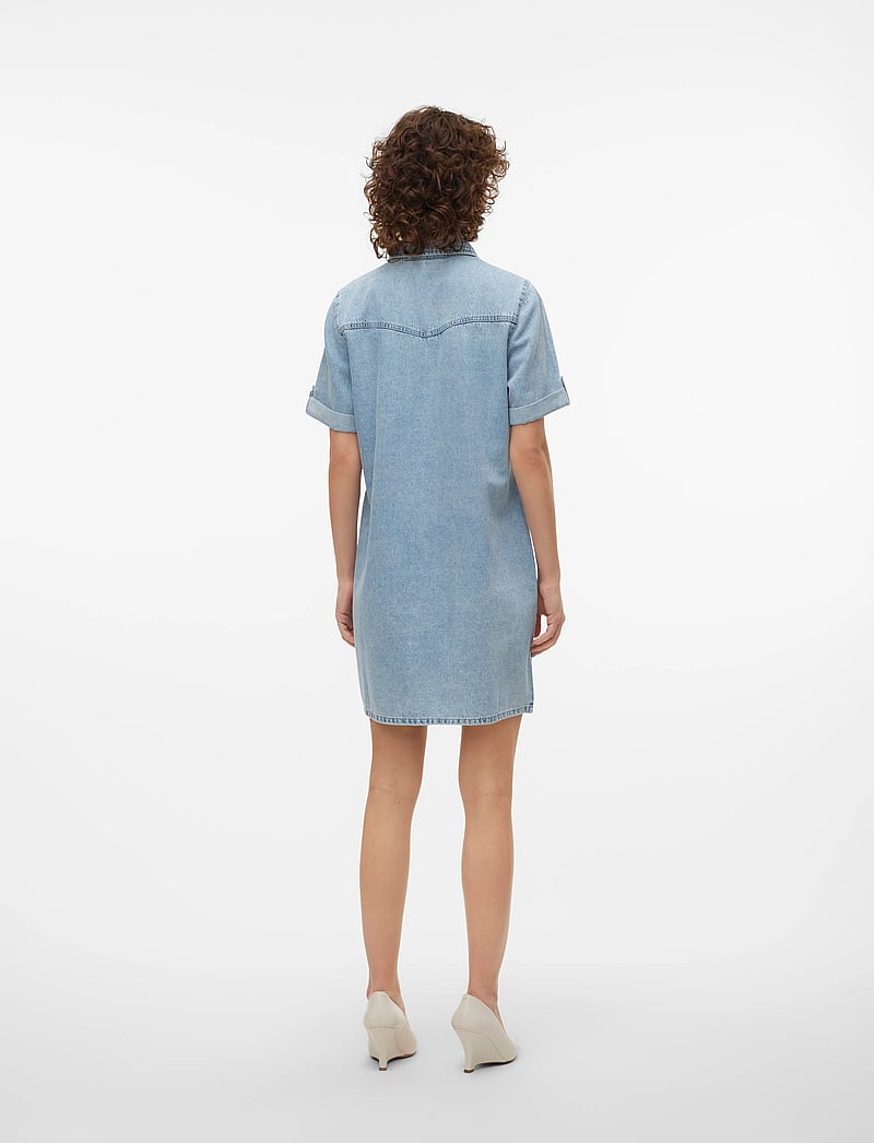 Vero Moda - VMJENNIE SS SHORT DENIM DRESS GA NOOS - skjortekjoler - light blue denim - 3