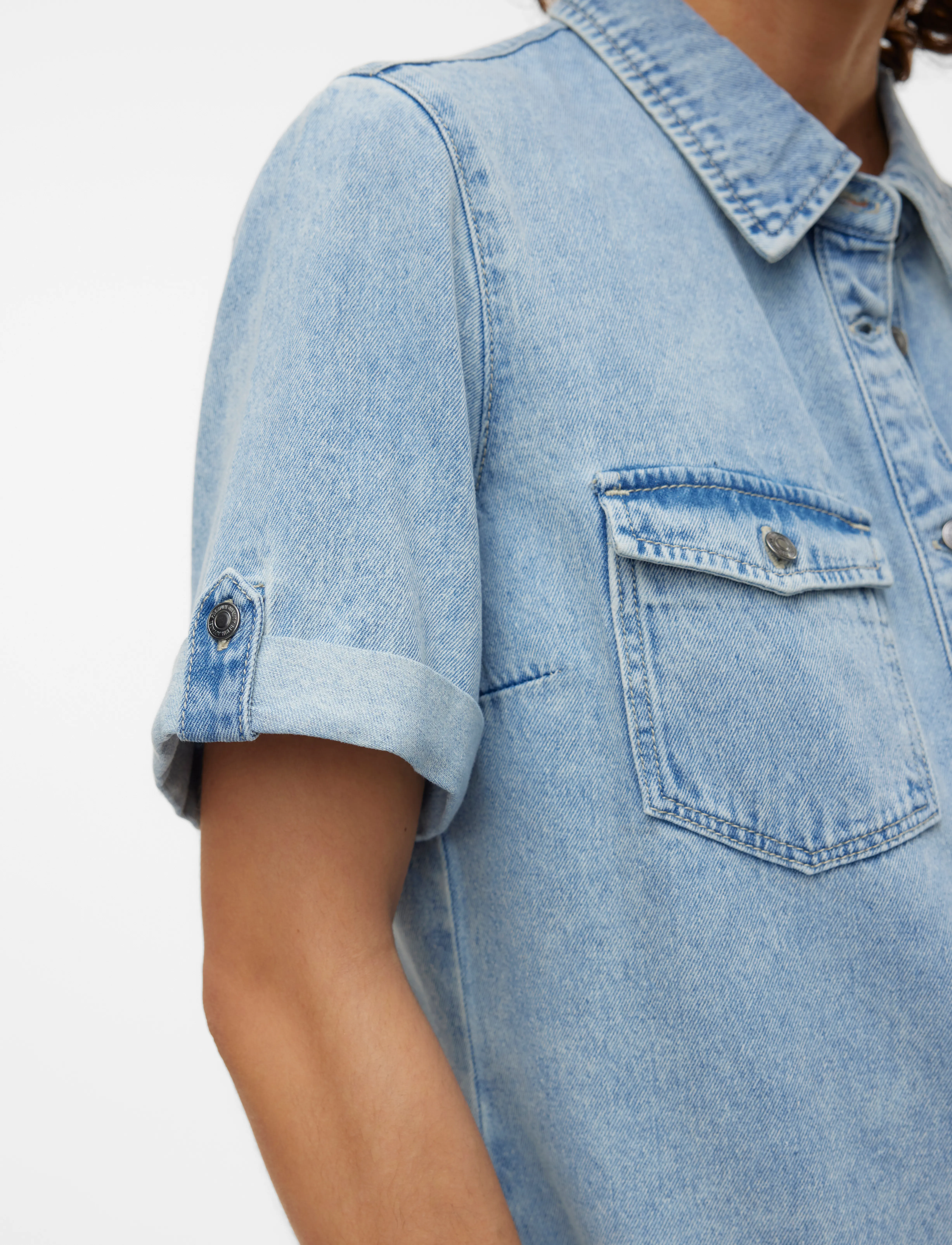 Vero Moda - VMJENNIE SS SHORT DENIM DRESS GA NOOS - hemdkleider - light blue denim - 5