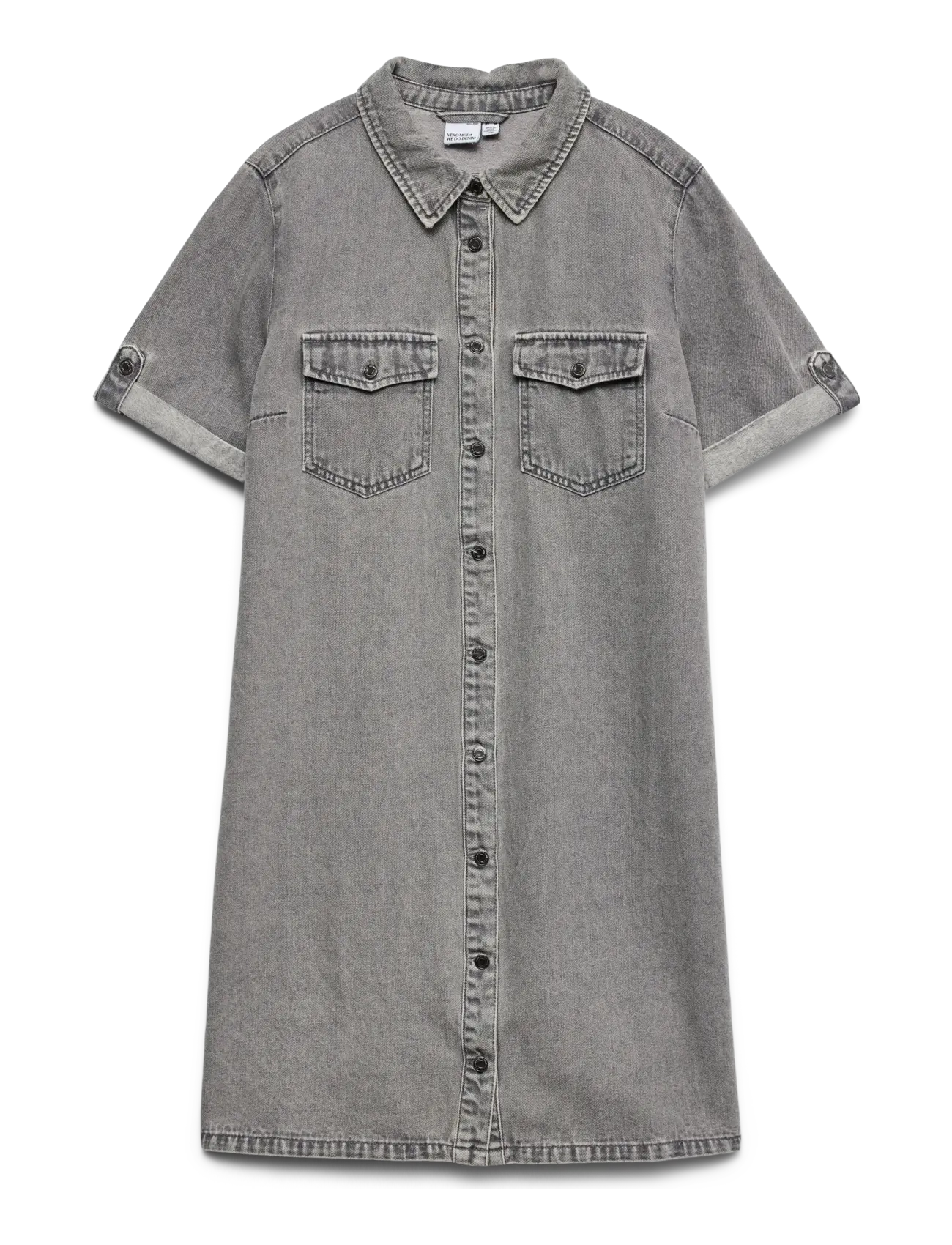 Vero Moda VMJENNIE SS SHORT DENIM DRESS GA NOOS - Jurken - MEDIUM GREY DENIM / grey