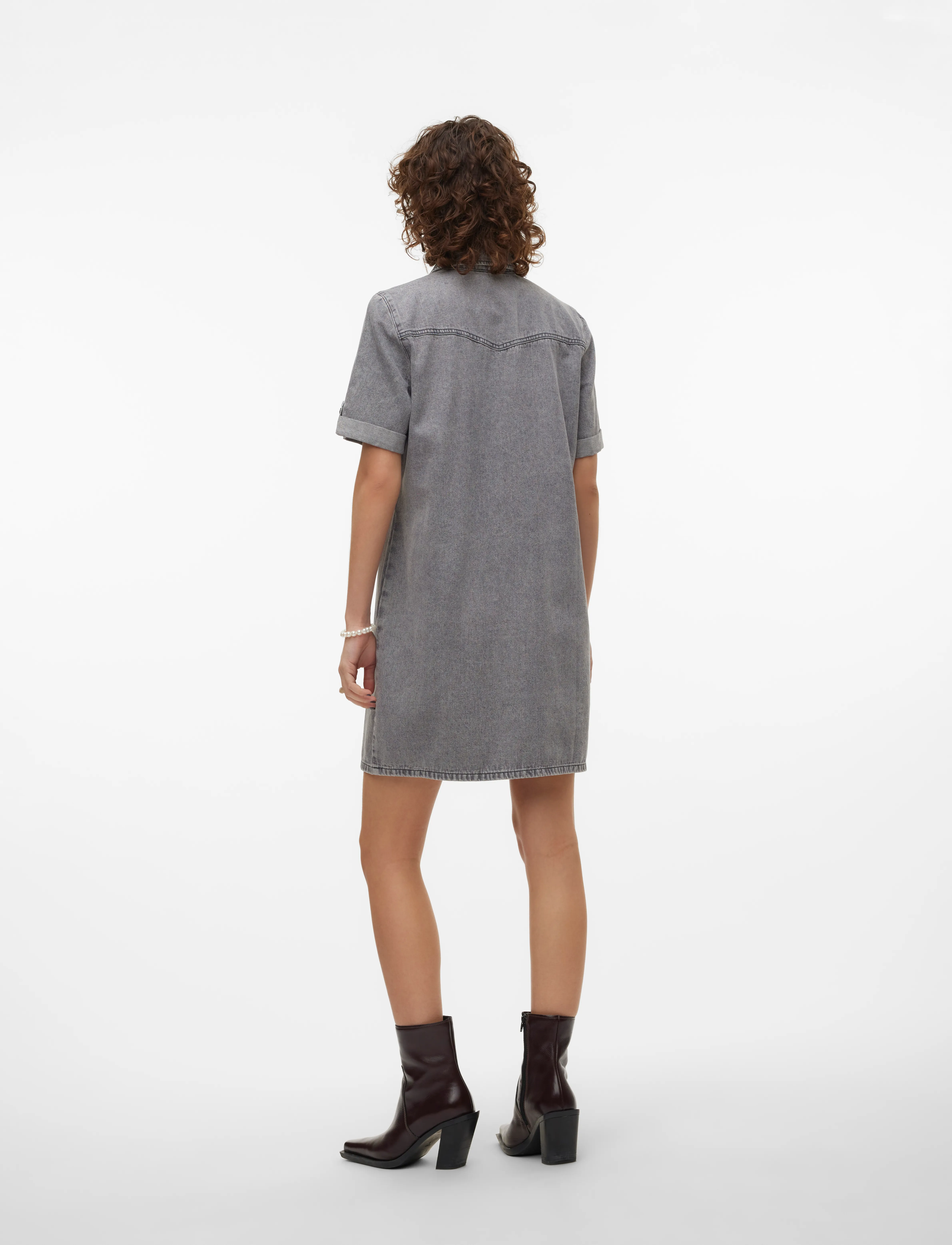Vero Moda - VMJENNIE SS SHORT DENIM DRESS GA NOOS - skjortekjoler - medium grey denim - 3