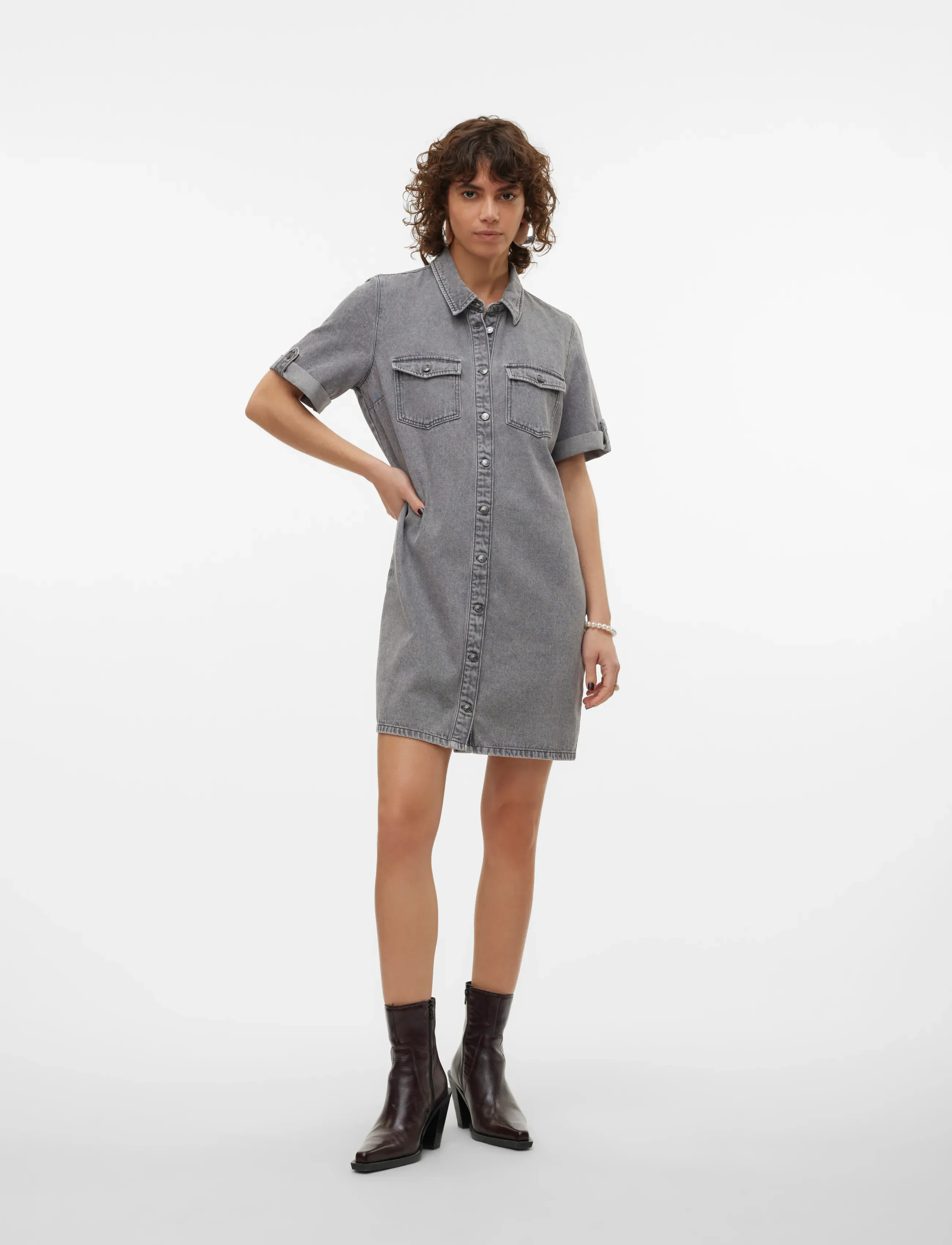 VERO MODA Vmjennie Ss Short Denim Dress Ga Noos skjortklänningar dam – bild 5