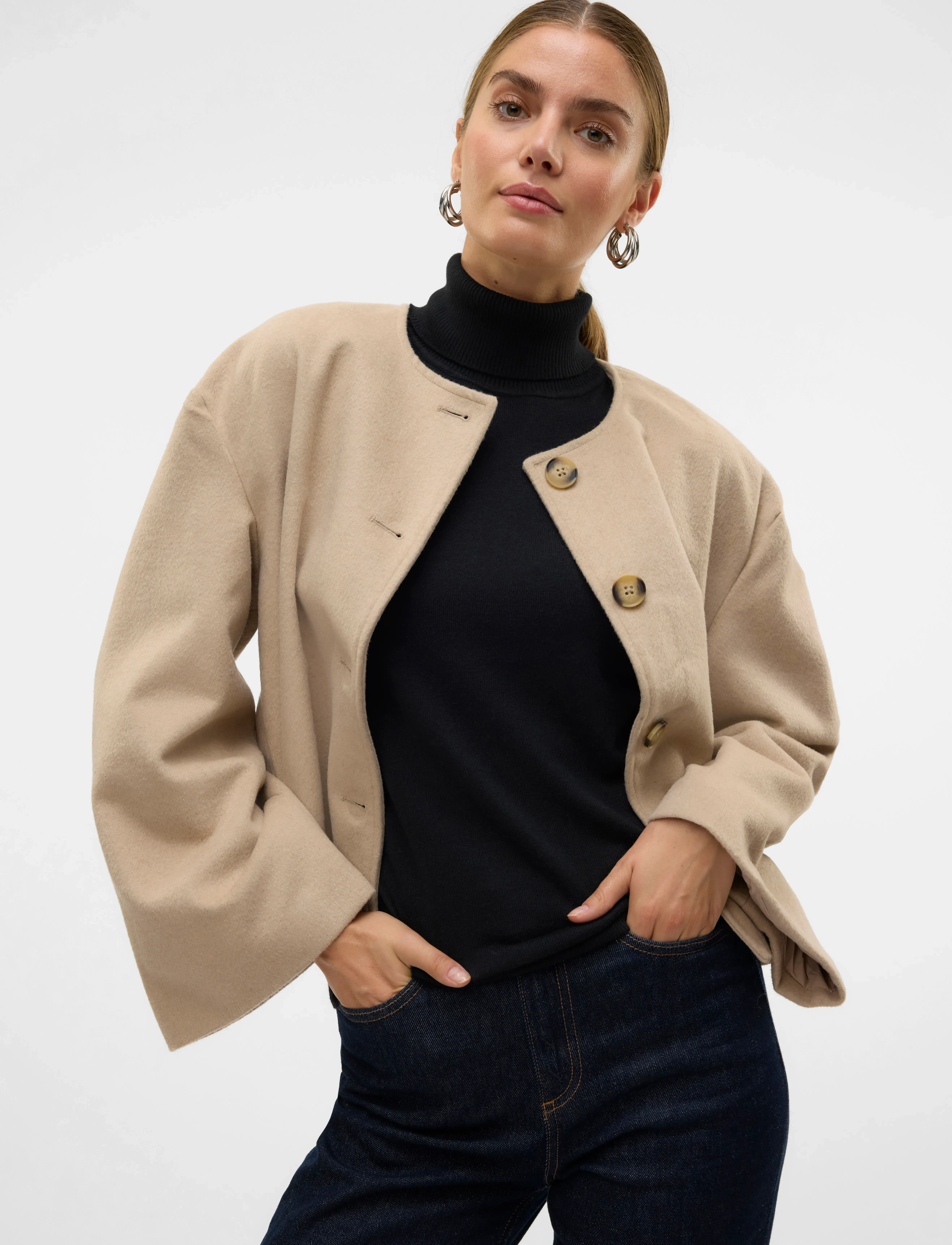 Vero Moda - VMLILI LS SHORT JACKET VMA - silver mink - 5