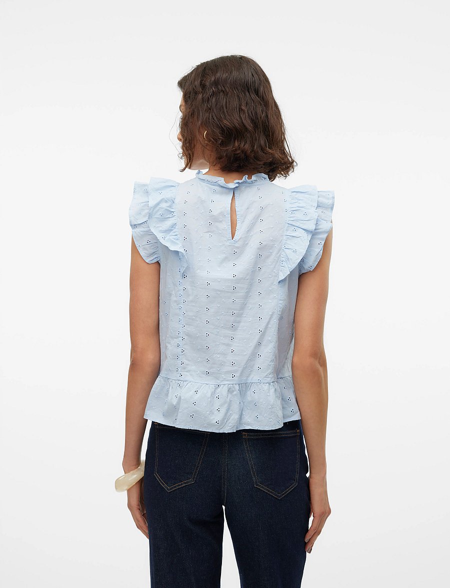 Vero Moda - VMKAMMY SL HIGH NECK TOP VMA - Ärmlösa blusar - cashmere blue - 2