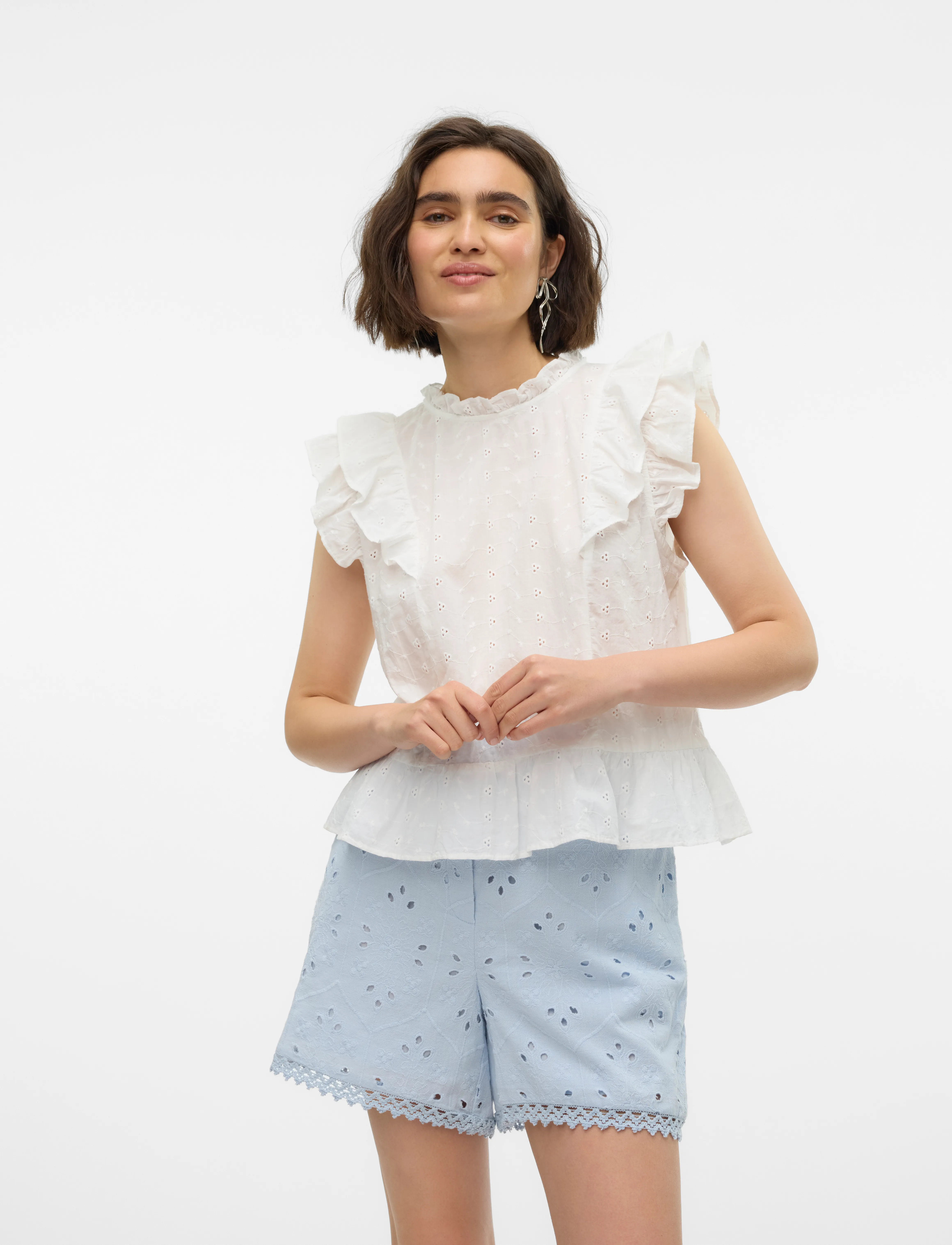 Vero Moda Vmkammy Sl High Neck Top Vma, XS, White, Bluser > Uden Ærmer, Dame